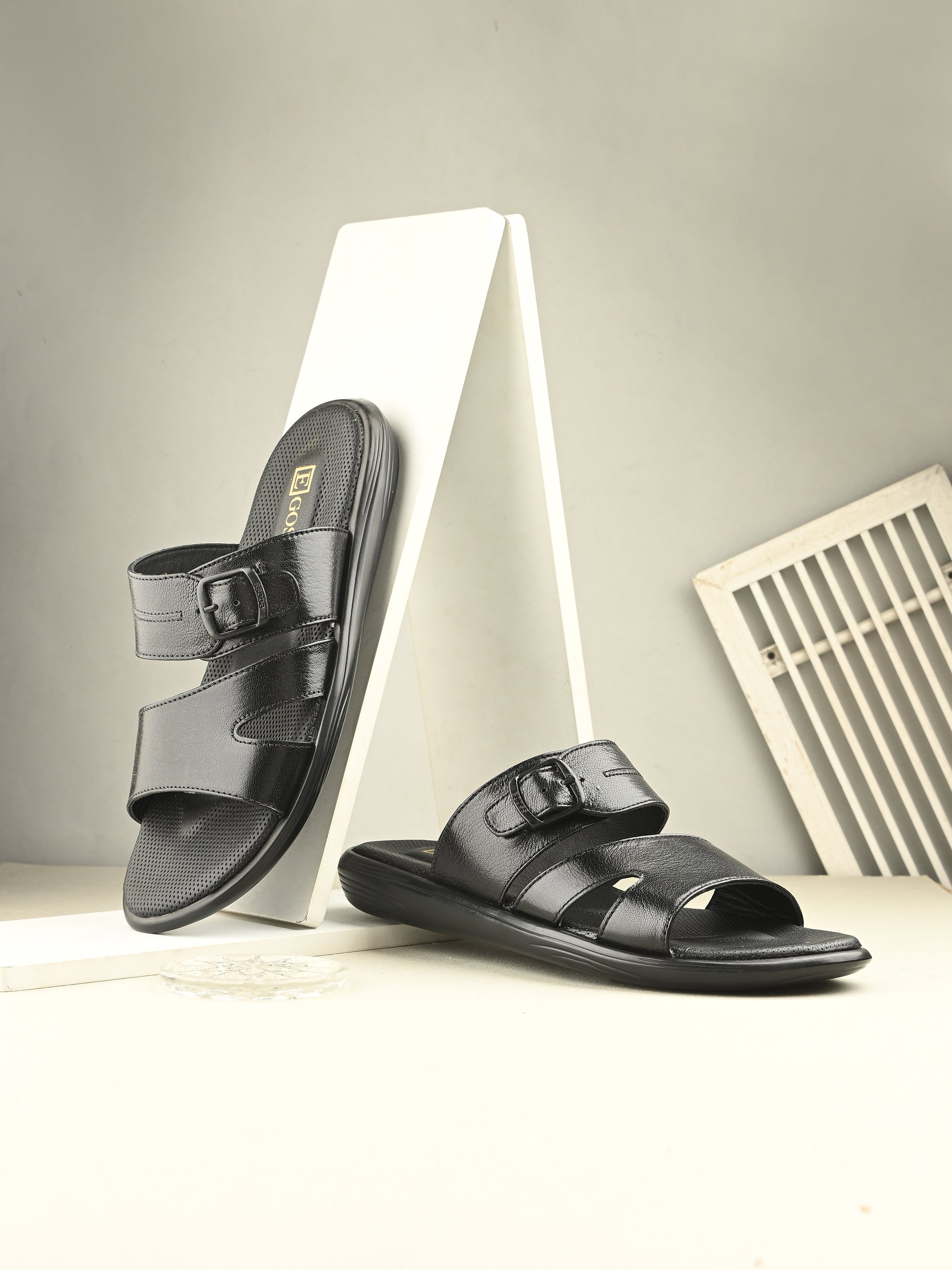 Egoss Leather Slippers For Men