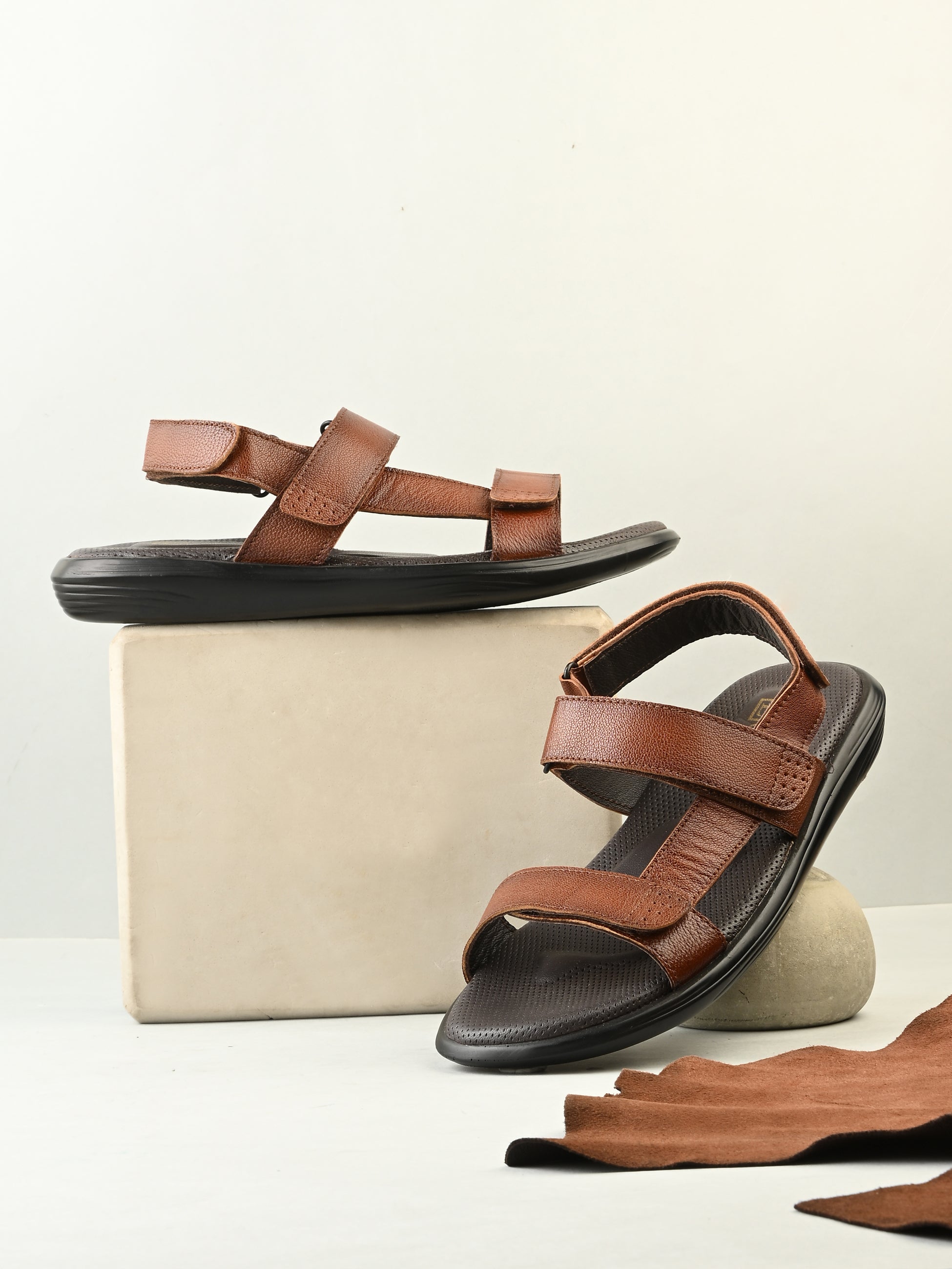 Egoss Leather Sandals For Men
