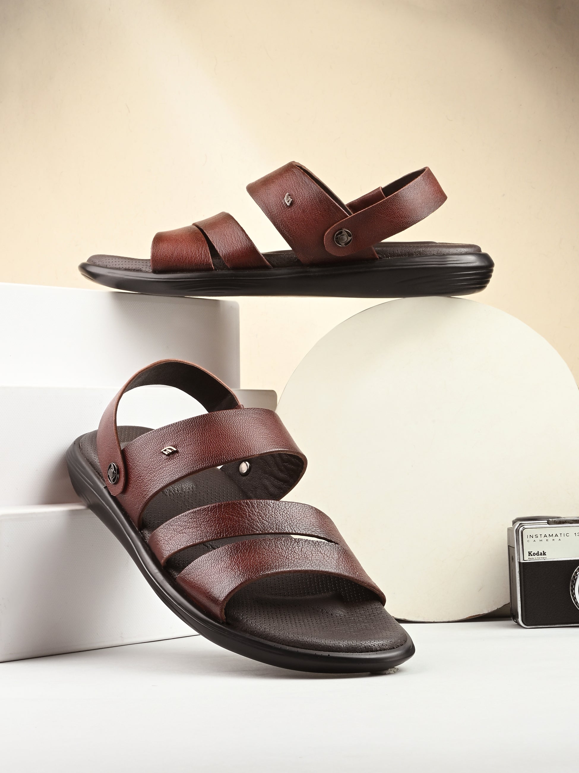 Egoss Leather Slippers For Men