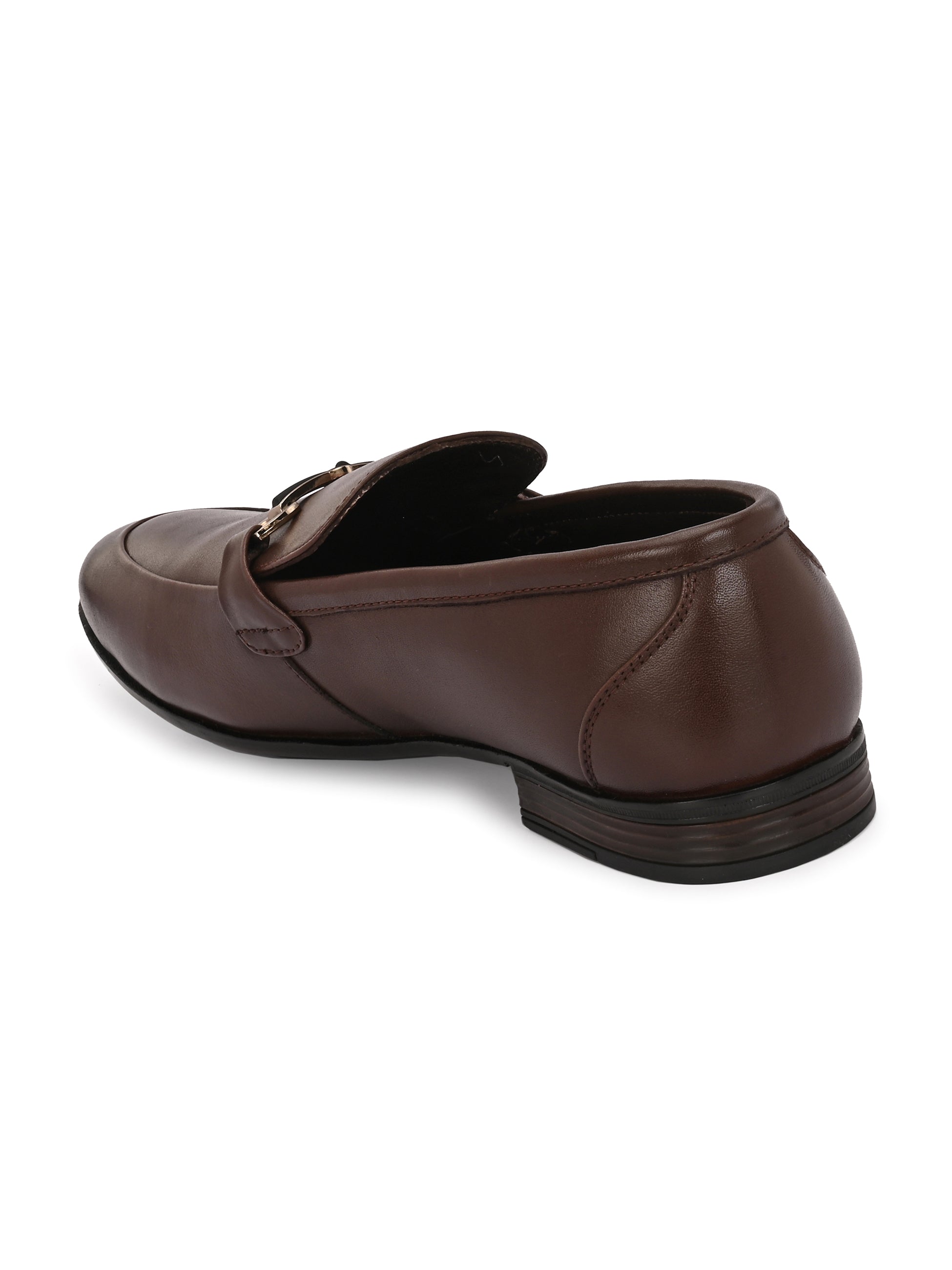 Egoss Platinum Buckled Loafers For Men