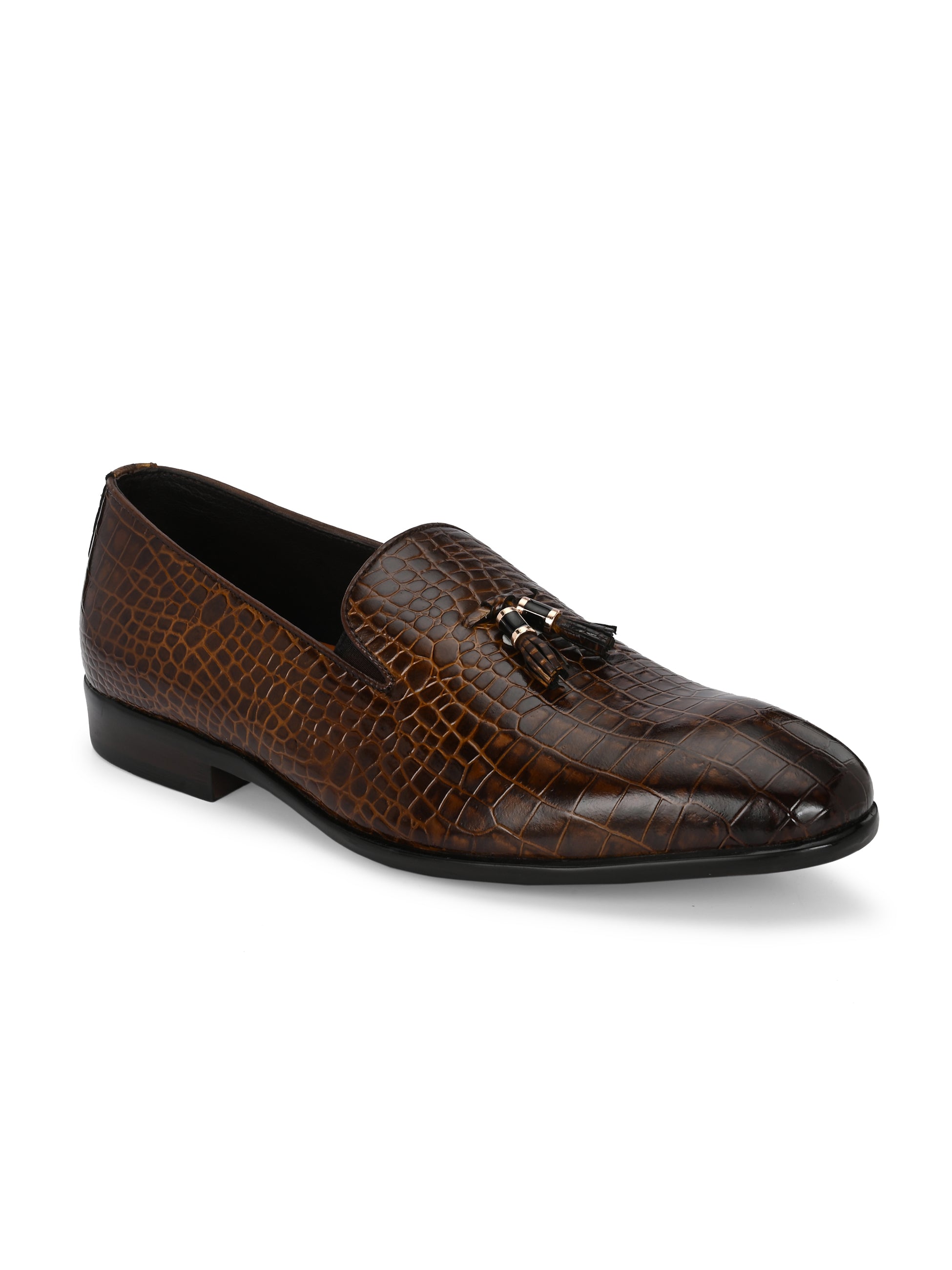Egoss Platinum Tassel Shoes For Men