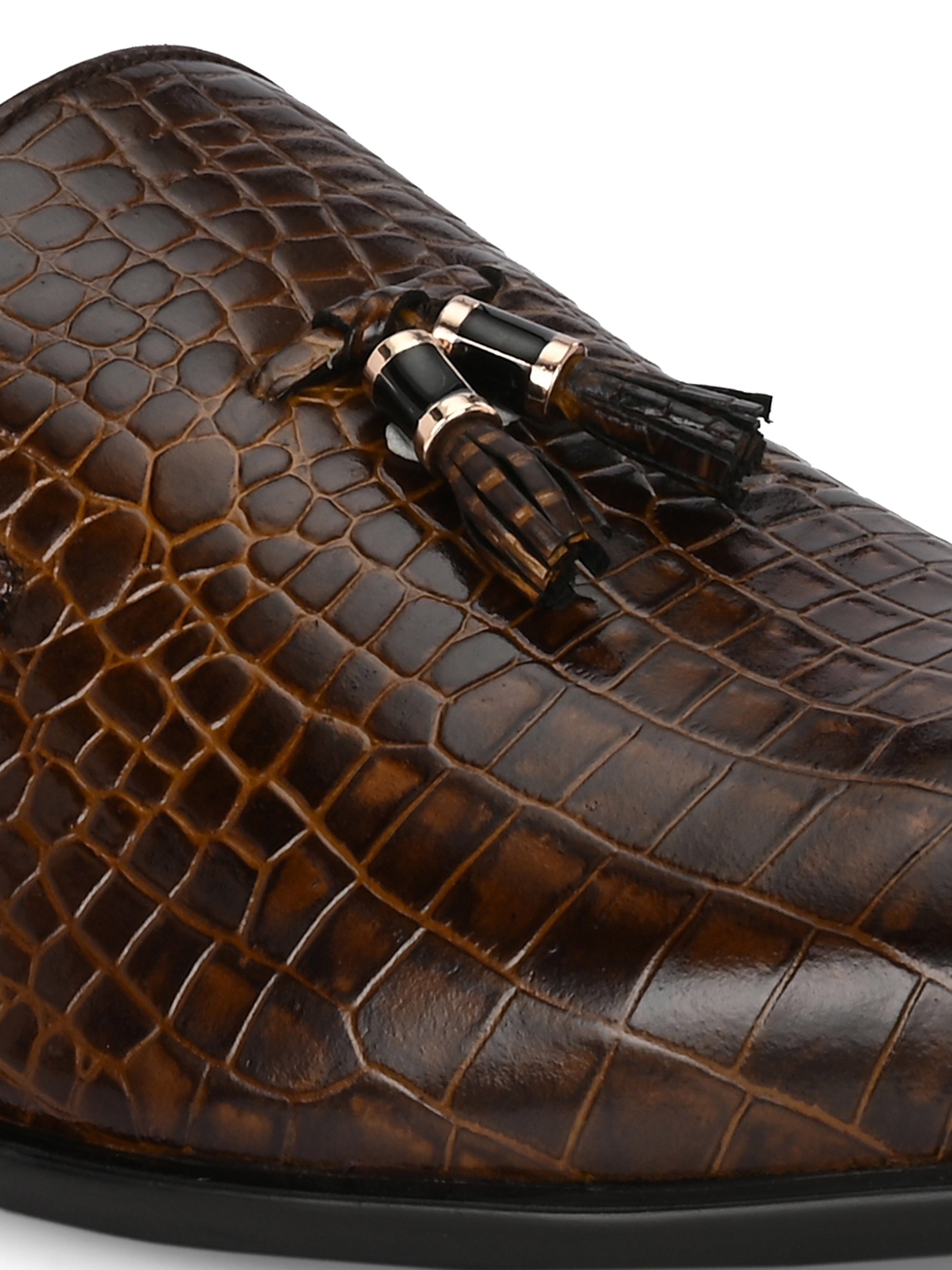 Egoss Platinum Tassel Shoes For Men
