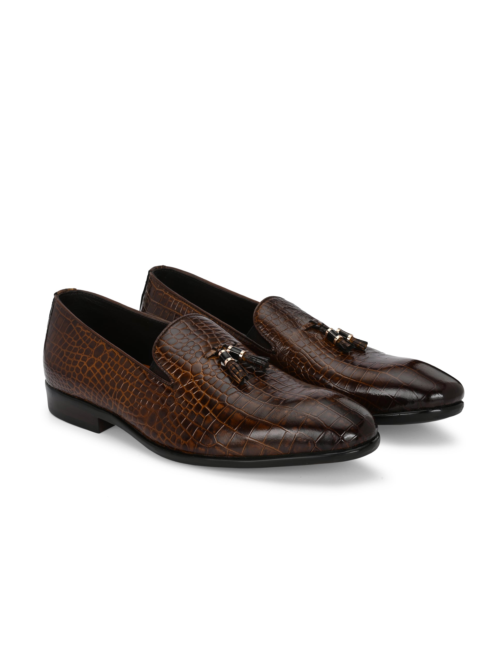 Egoss Platinum Tassel Shoes For Men