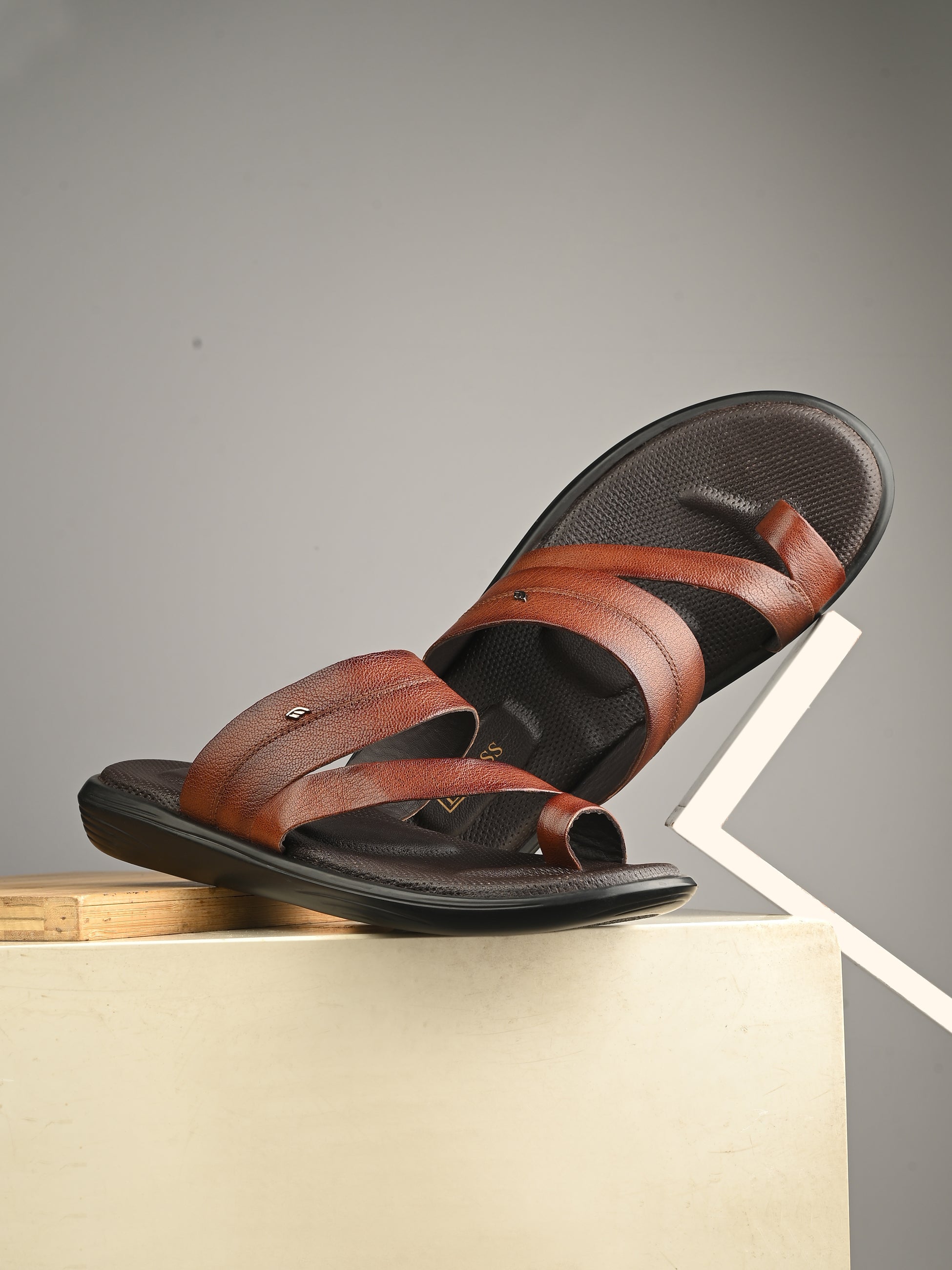 Egoss Leather Slippers For Men