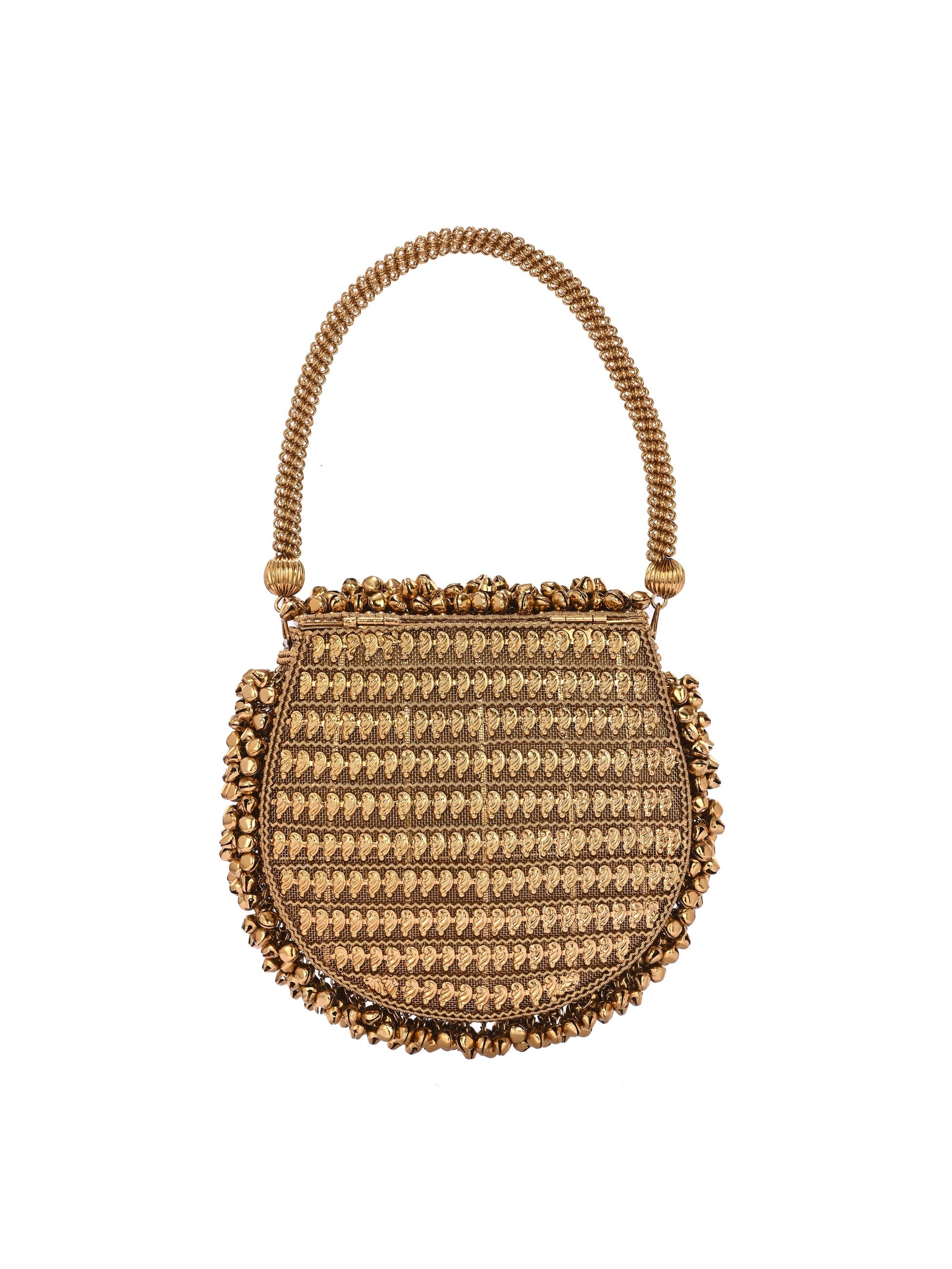 GOLD METAL GHUNGROO BAG ladybossbyegoss