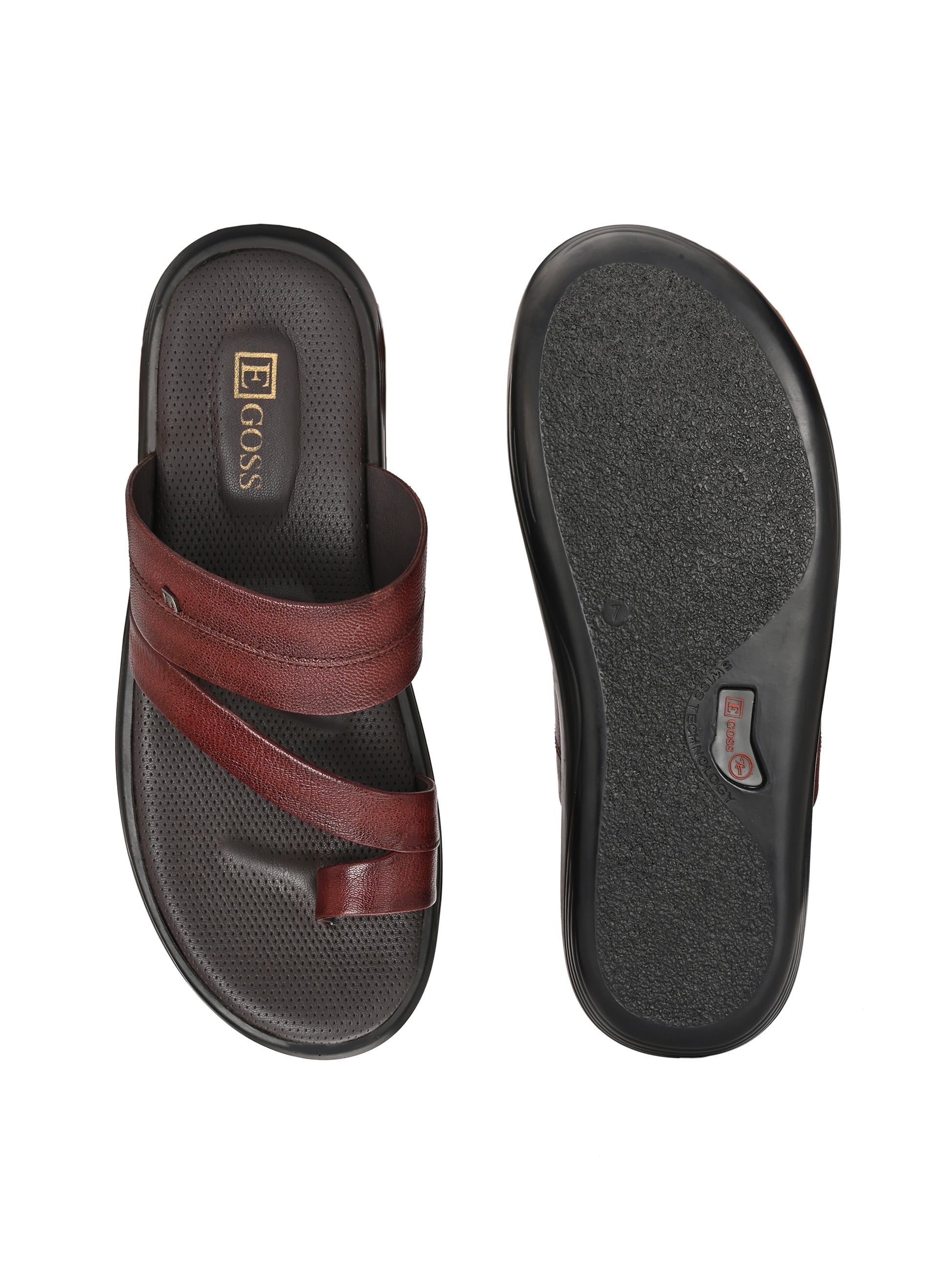 Egoss Leather Slippers For Men