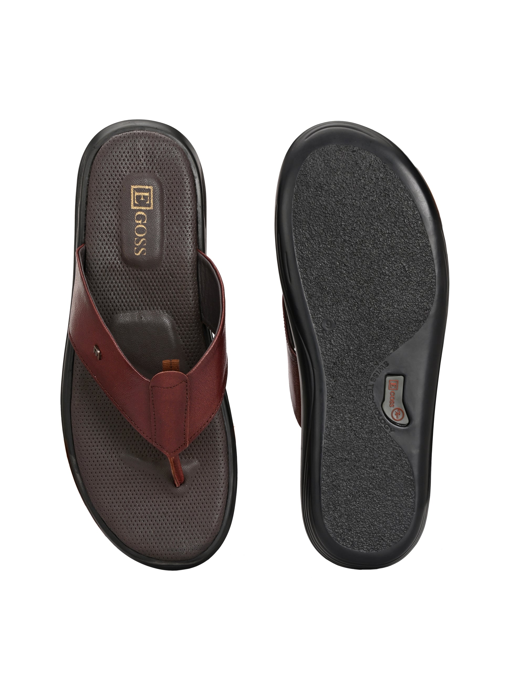 Egoss Leather Slippers For Men
