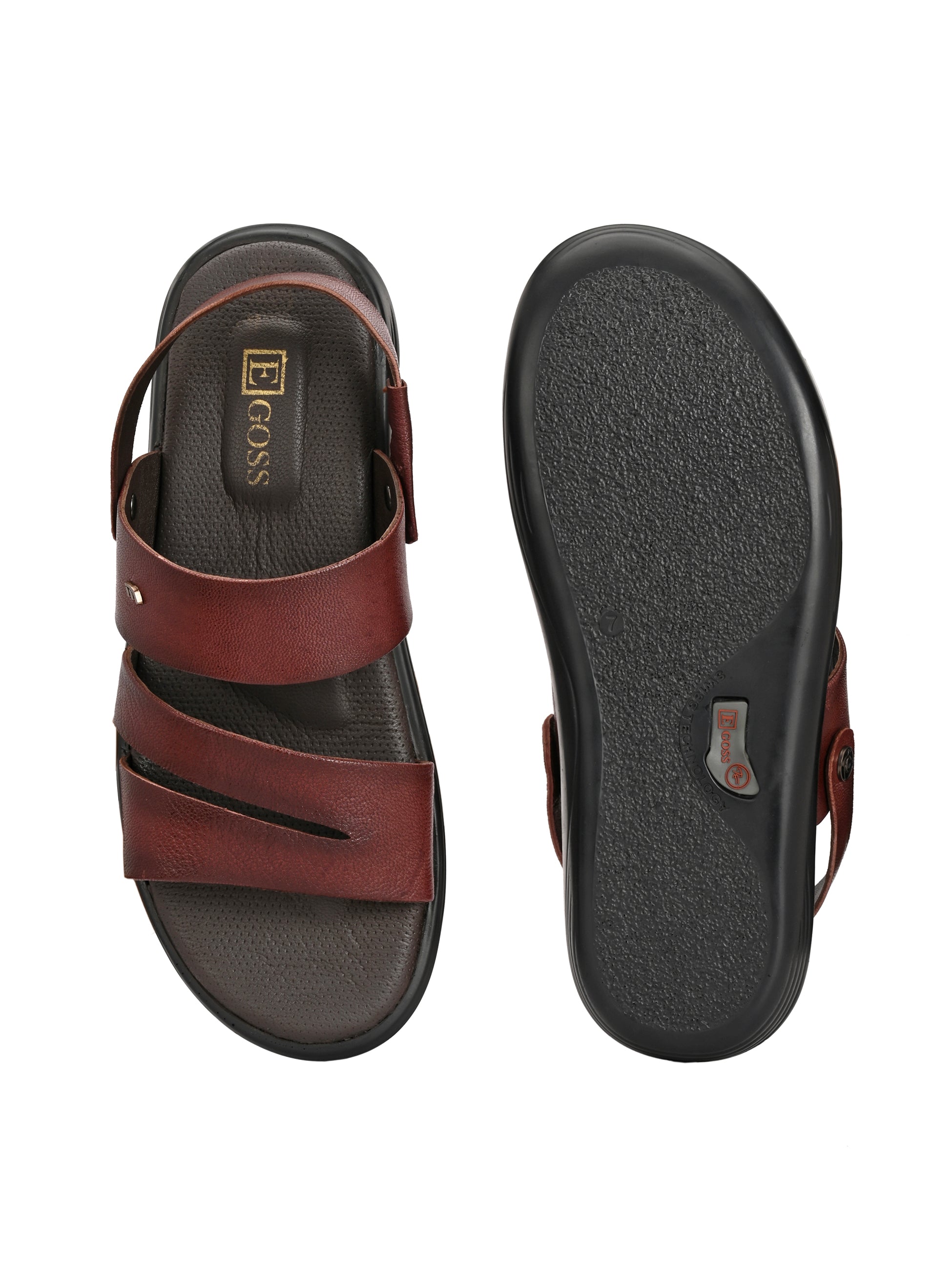 Egoss Leather Slippers For Men