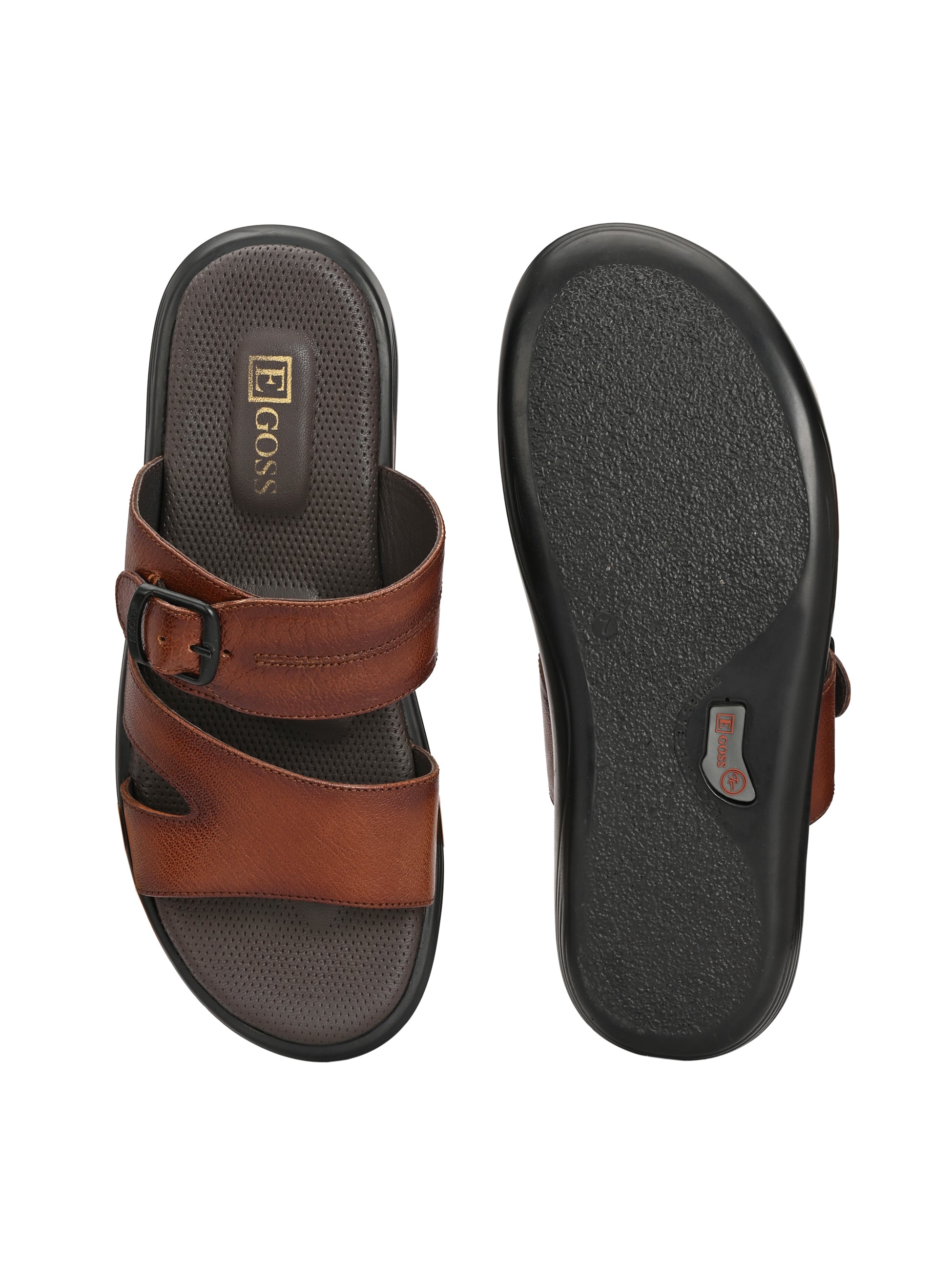 Egoss Leather Slippers For Men