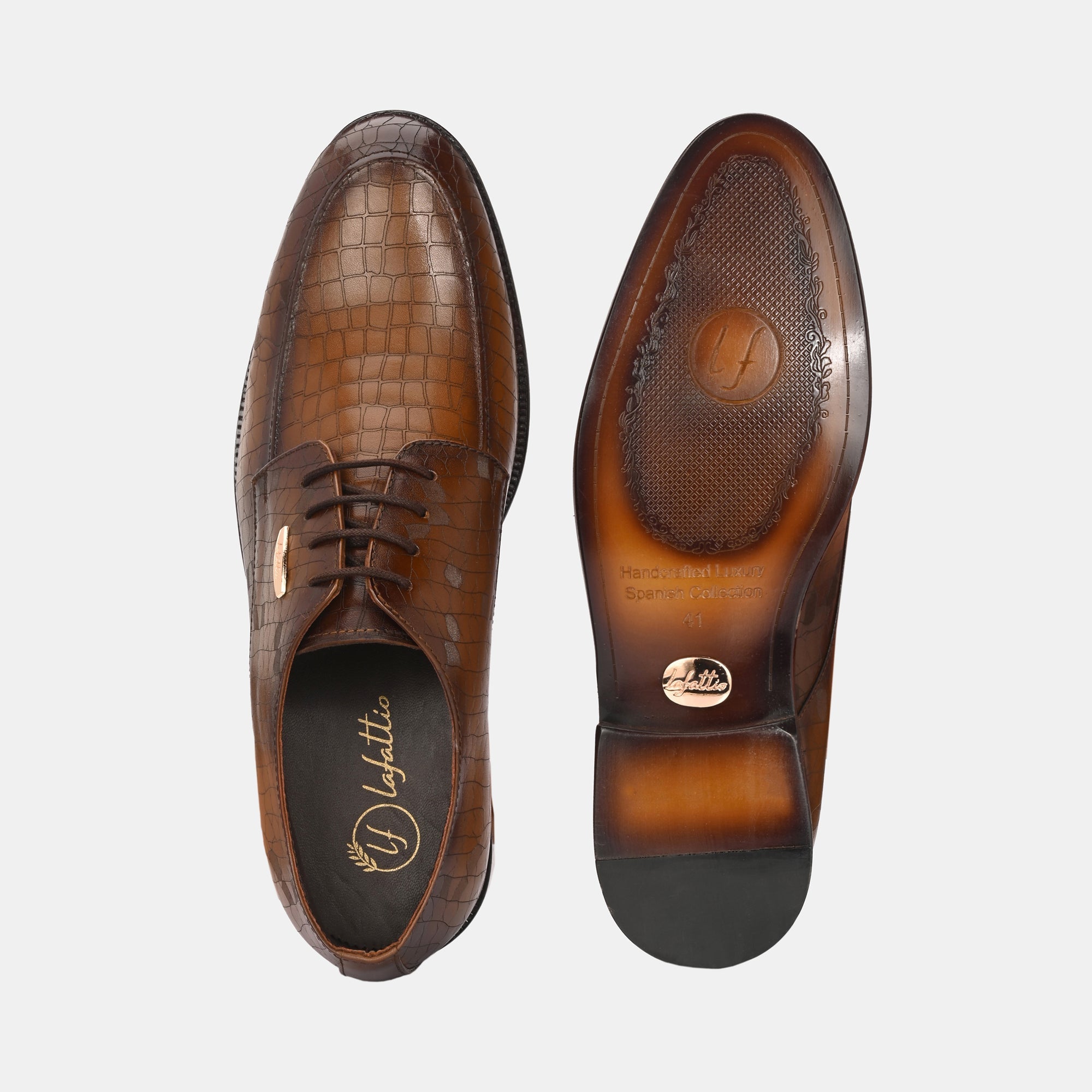 Laser Engraved Lace-Up Shoes by Lafattio