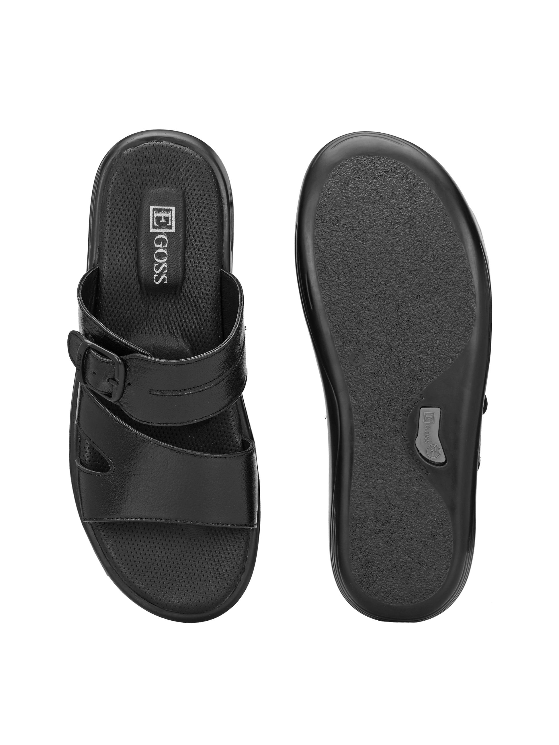 Egoss Leather Slippers For Men