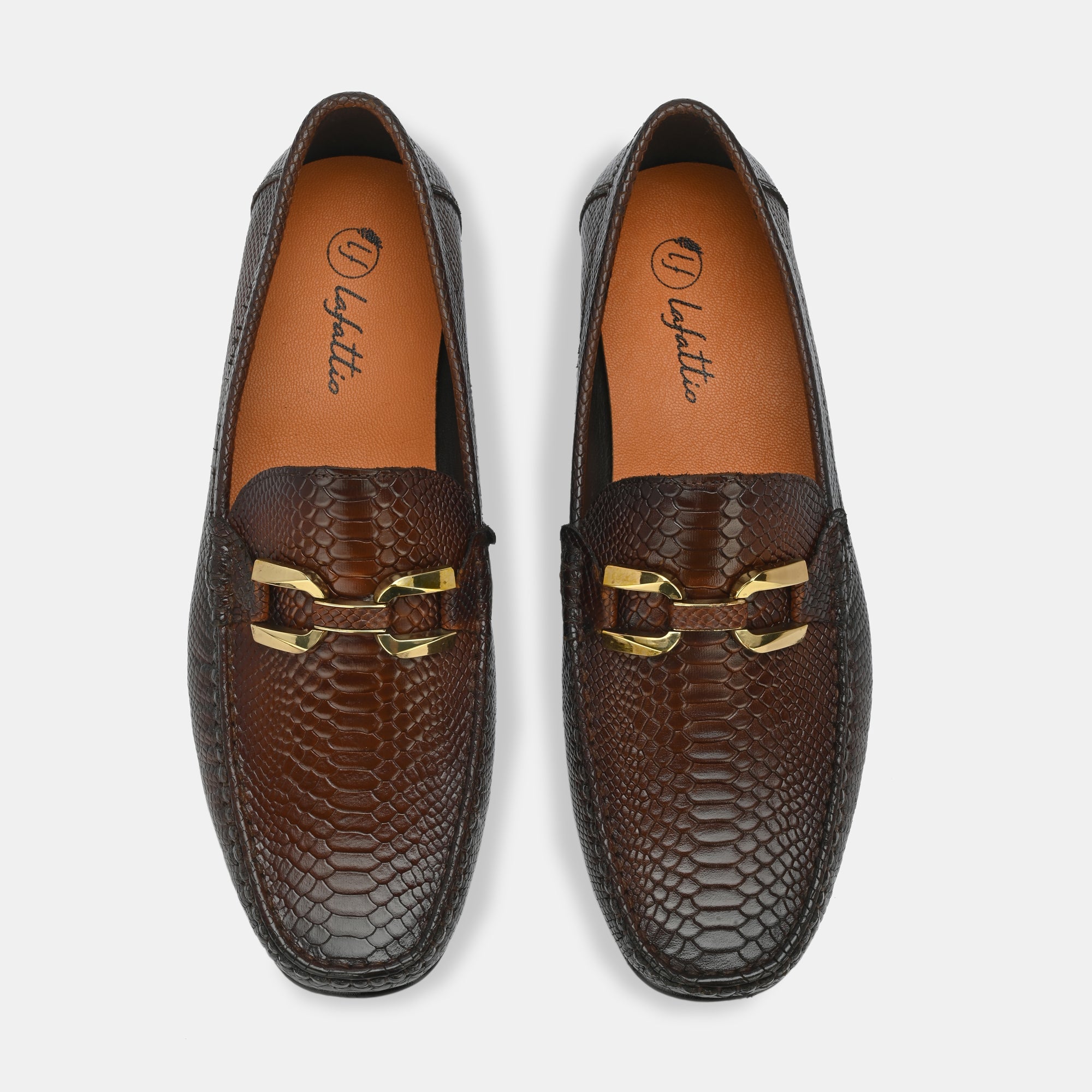 Black Imprinted Buckled Loafers by Lafattio