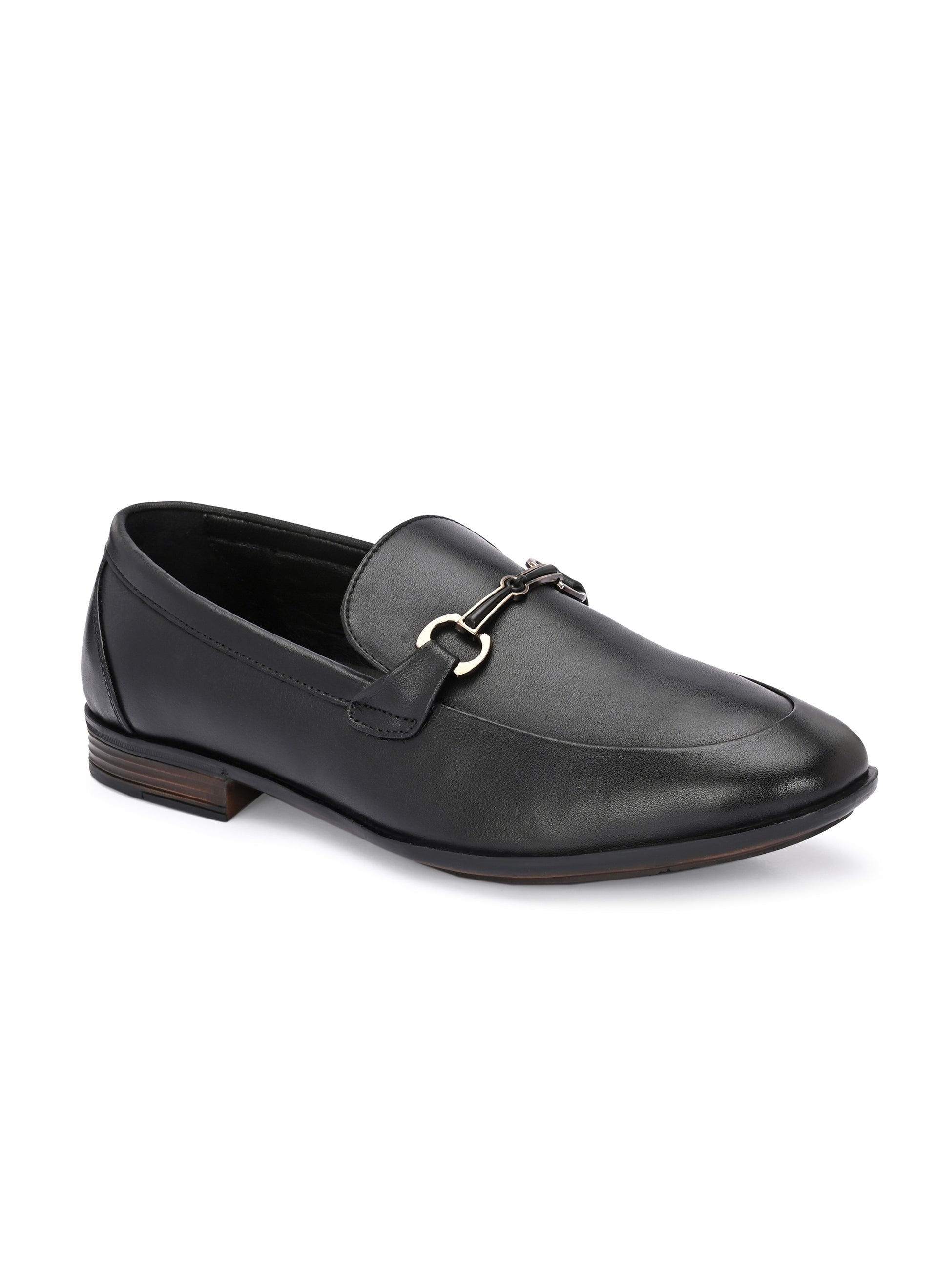 Egoss Platinum Buckled Loafers For Men