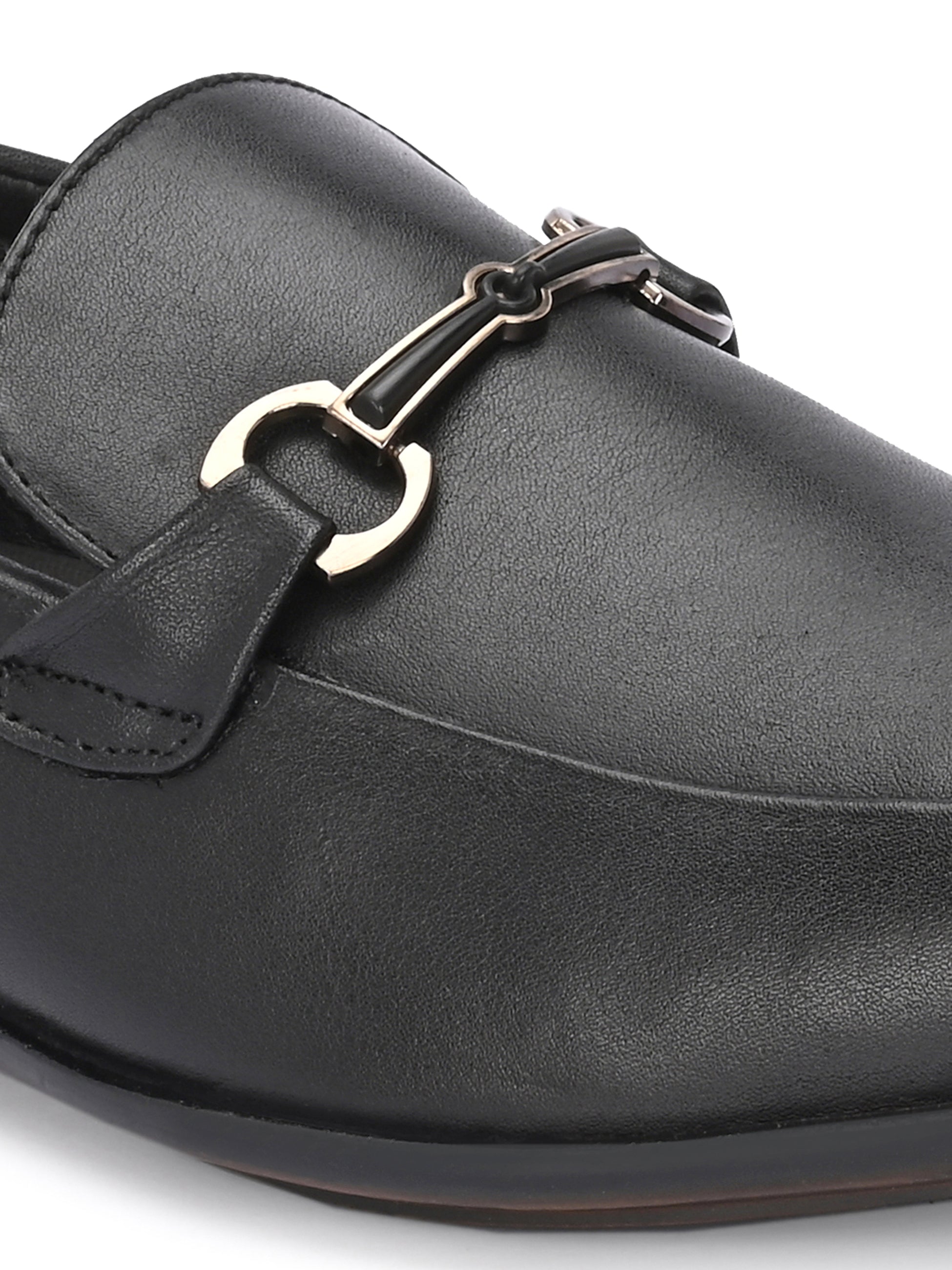 Egoss Platinum Buckled Loafers For Men