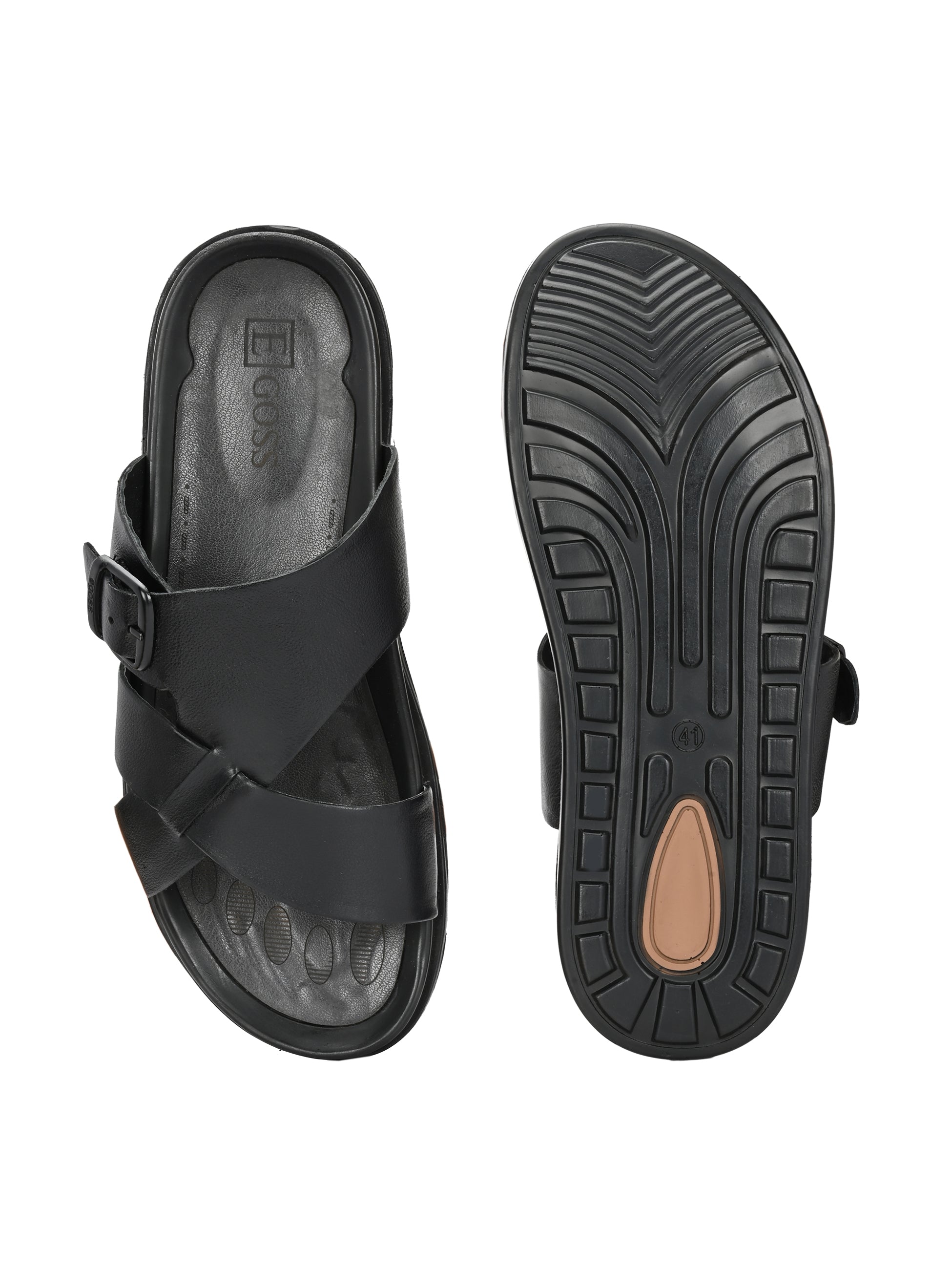 Egoss Leather Slippers For Men