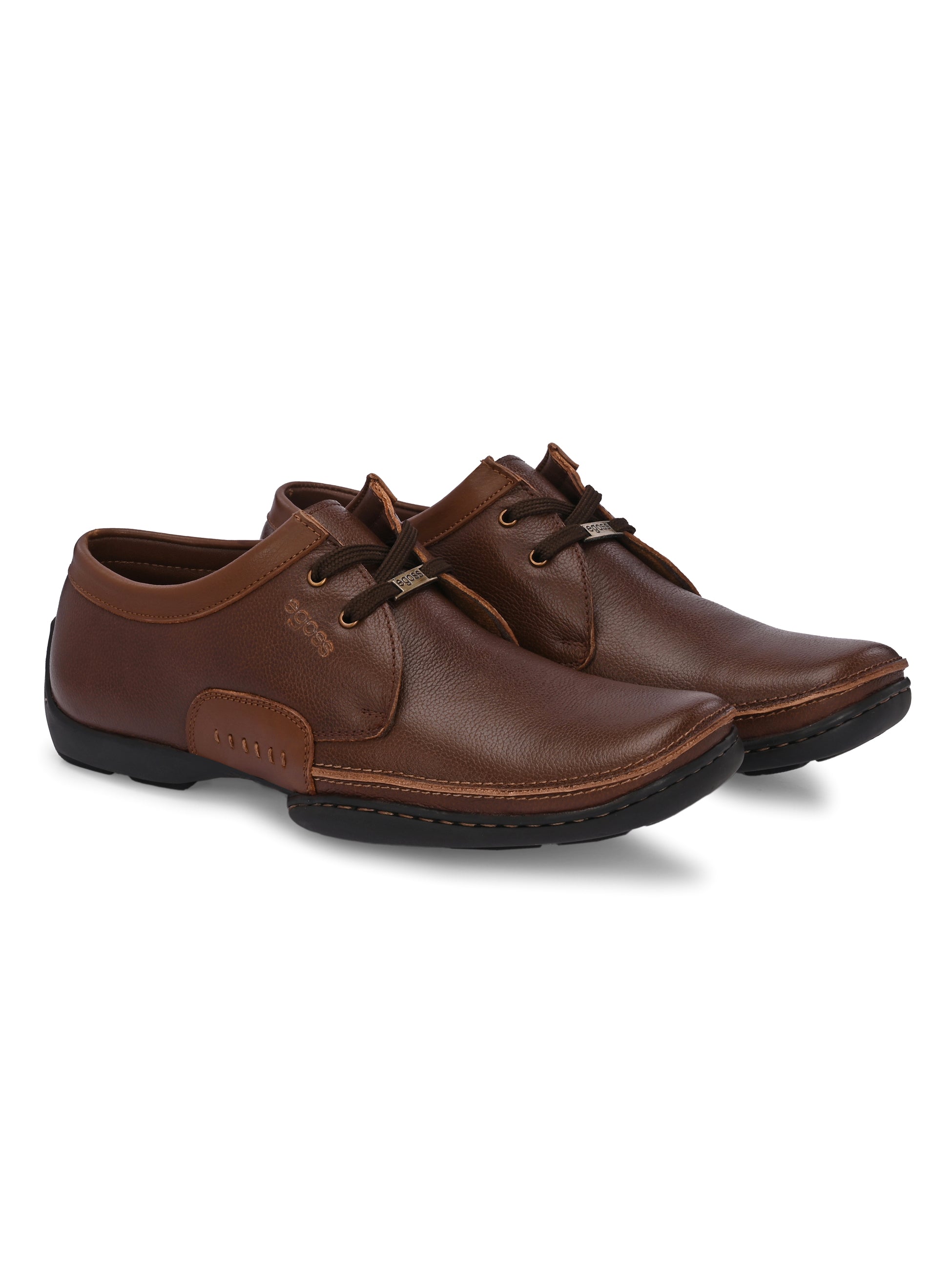 Egoss Casual Derby Lace Up Leather Shoes For Men