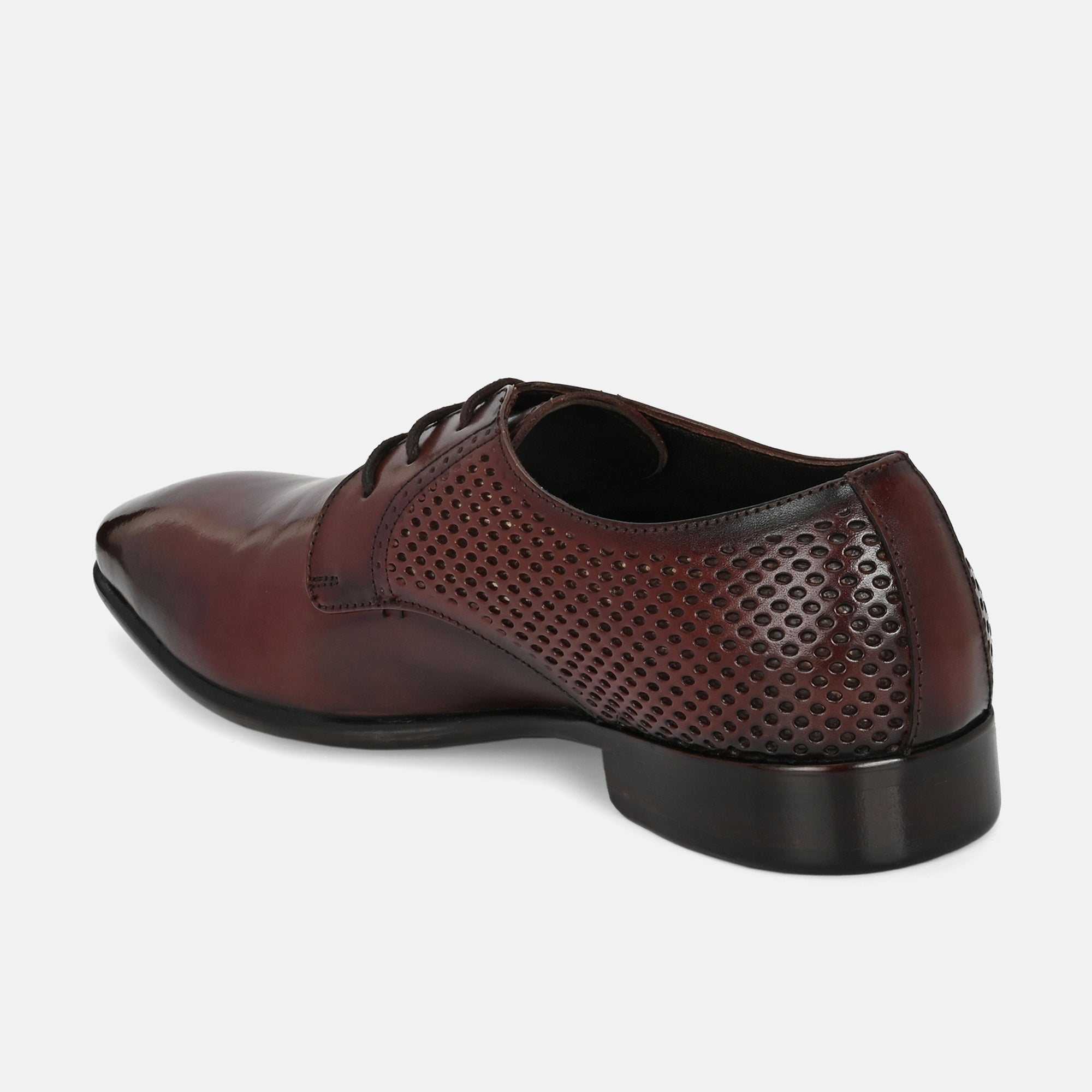 Tan Perforated Lace-Up Shoes by Lafattio