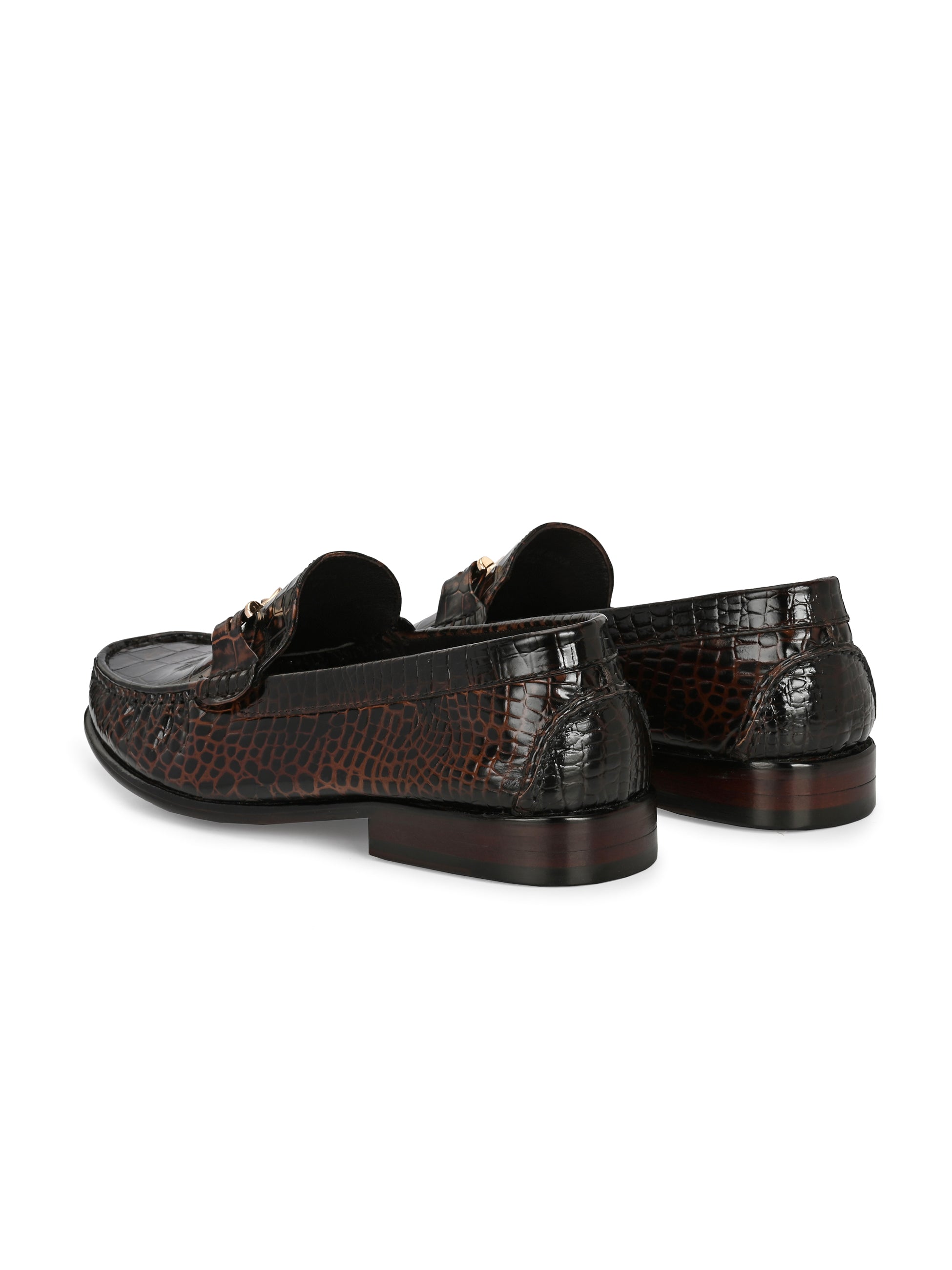Textured Buckled Loafers by Lafattio