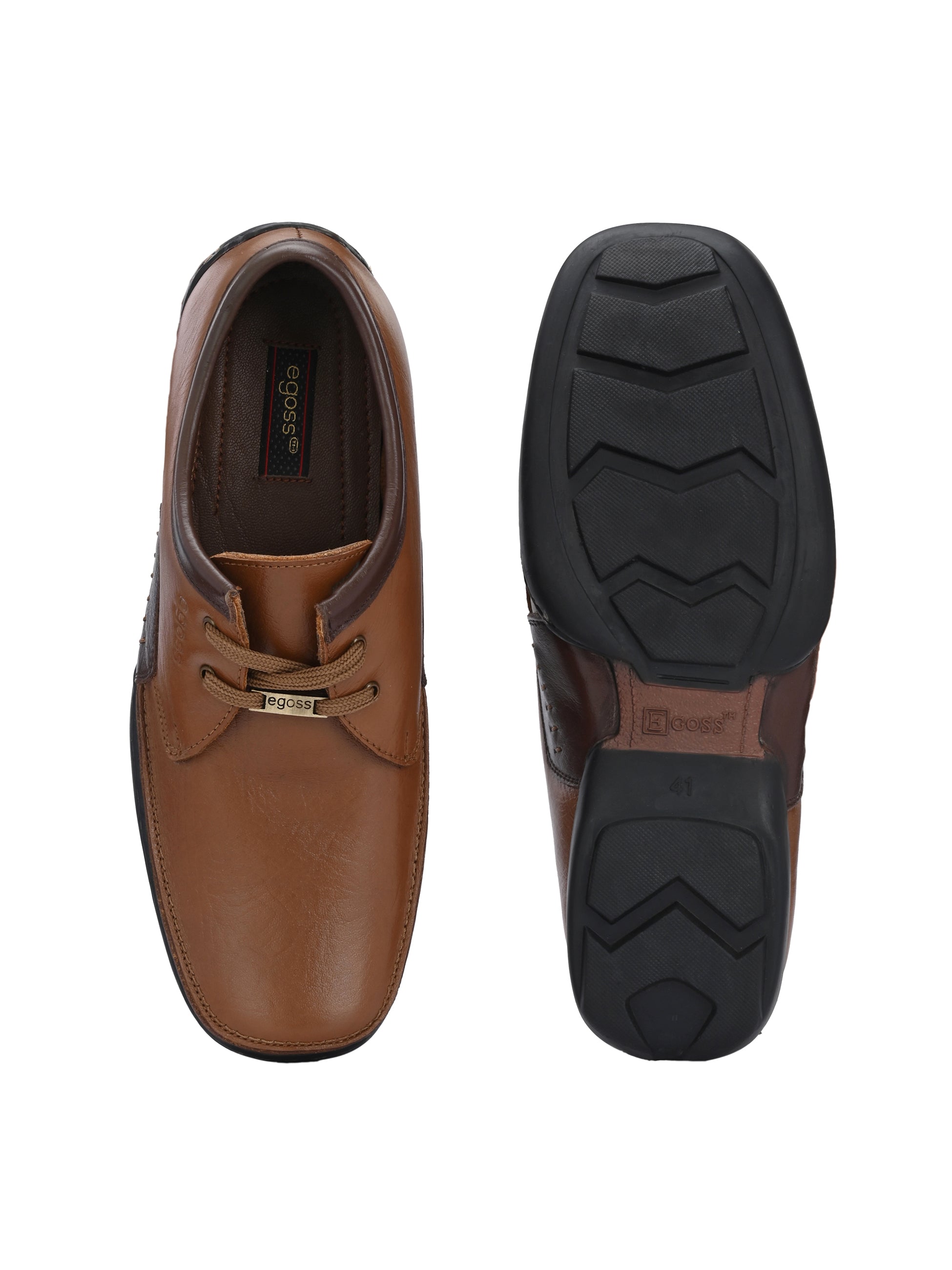 Egoss Casual Derby Lace Up Leather Shoes For Men