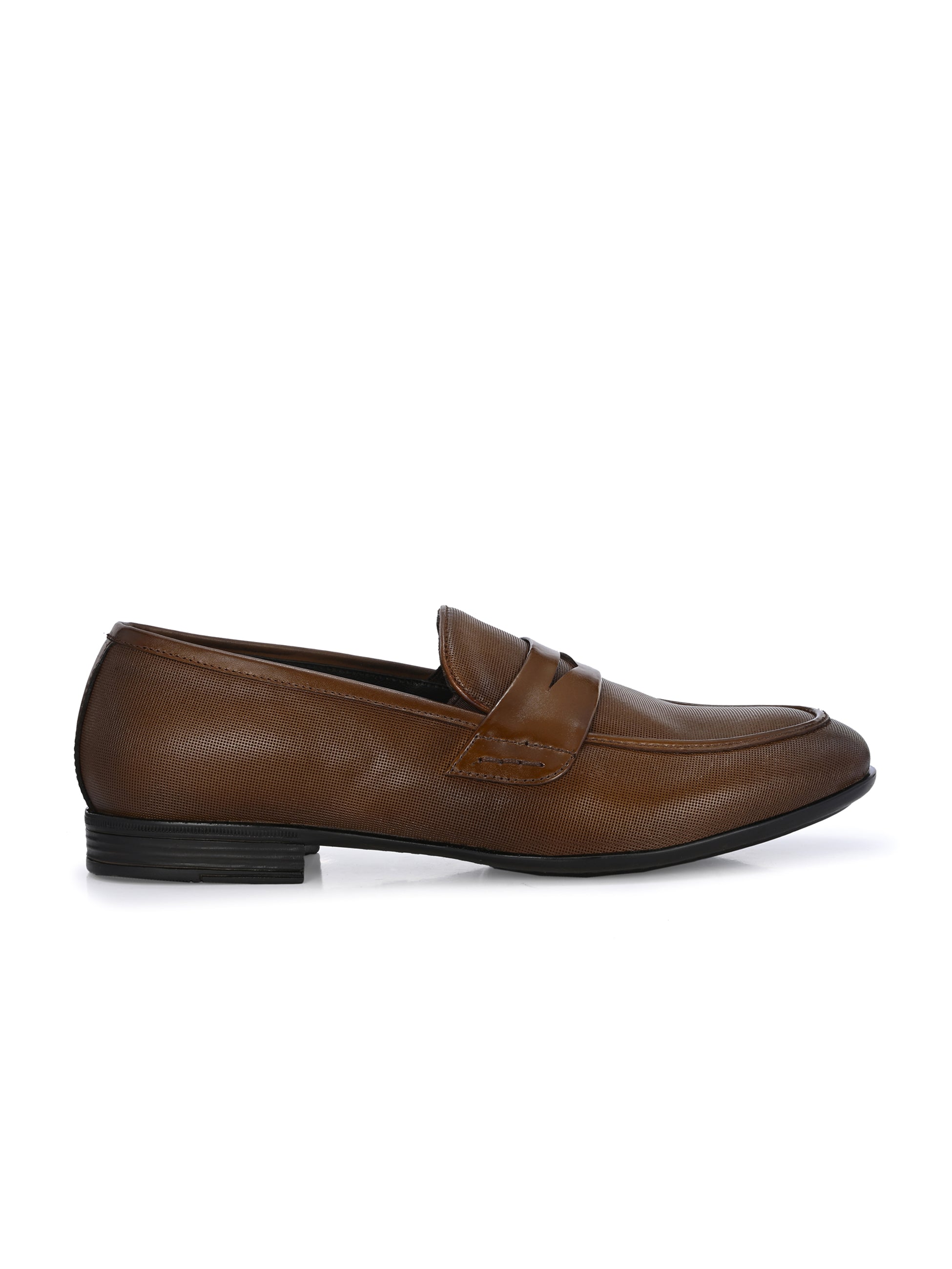 Nova Textured Penny Loafers by Aspeerio