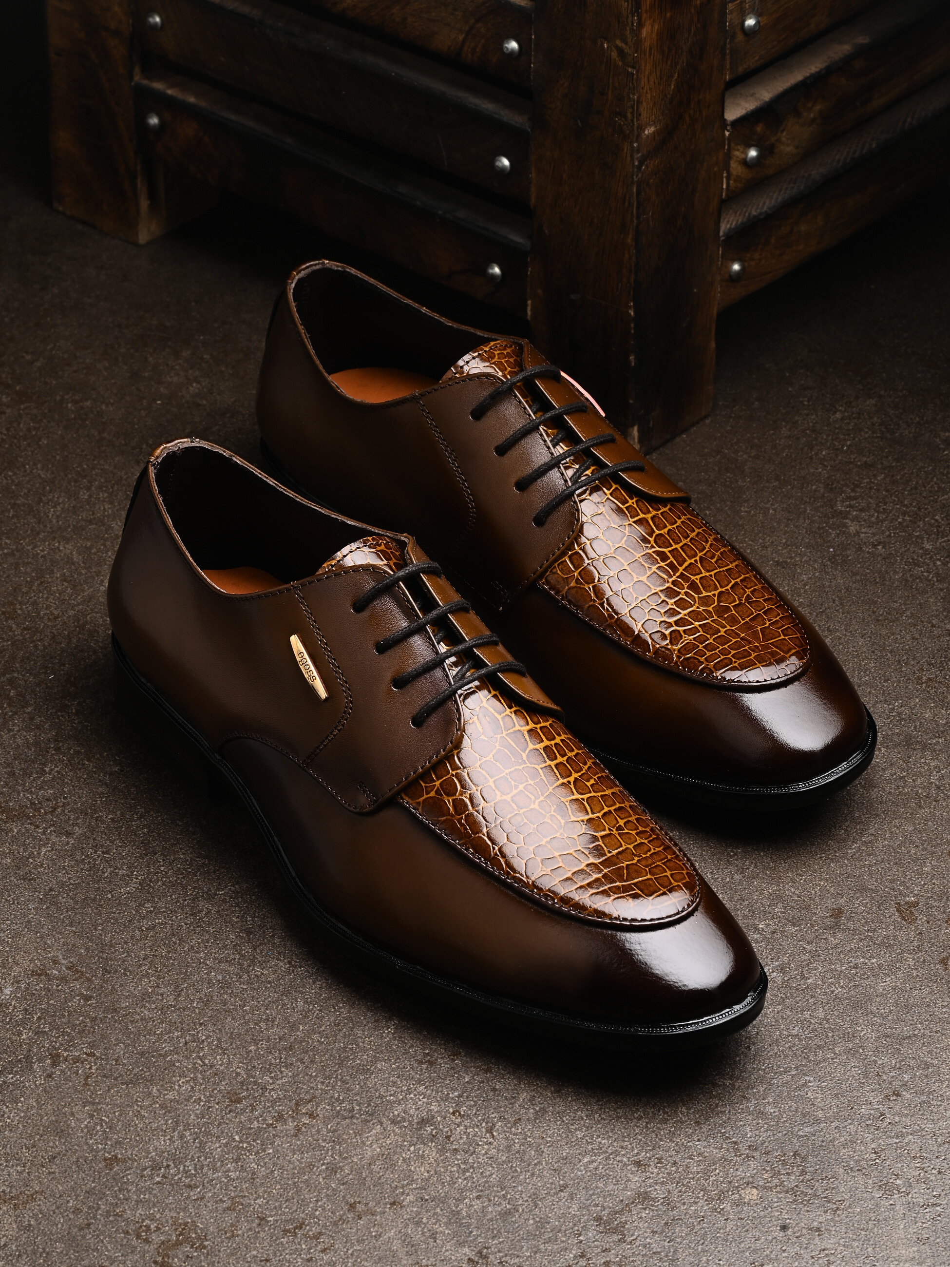 Egoss Platinum Lace-Up Shoes For Men