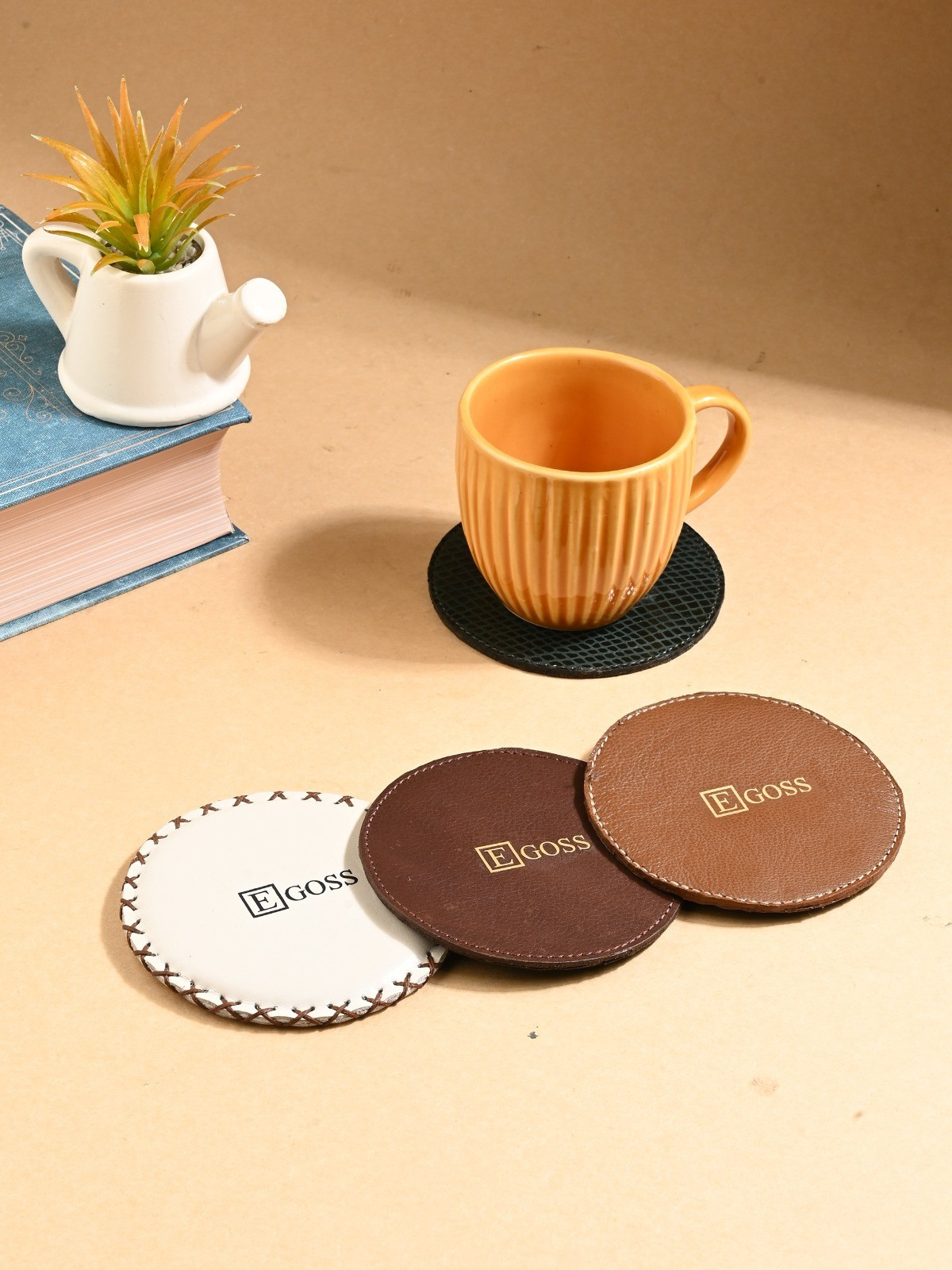 Leather Coasters for Him & Her (Set of 4)