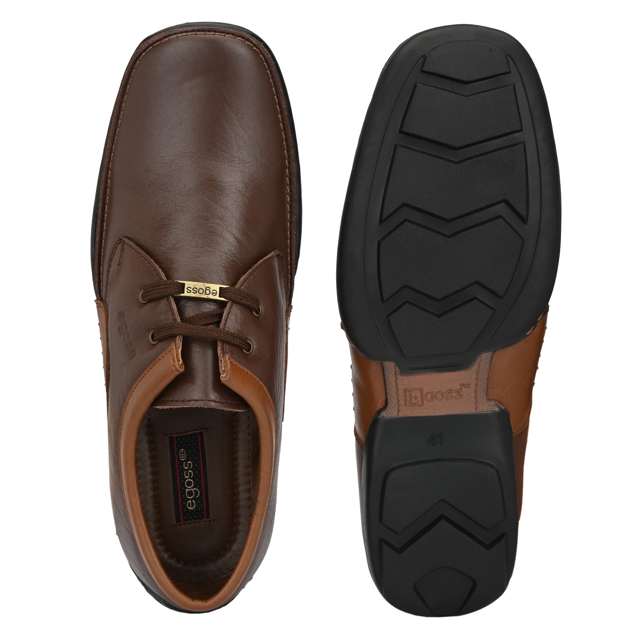 Egoss Casual Derby Lace Up Leather Shoes For Men