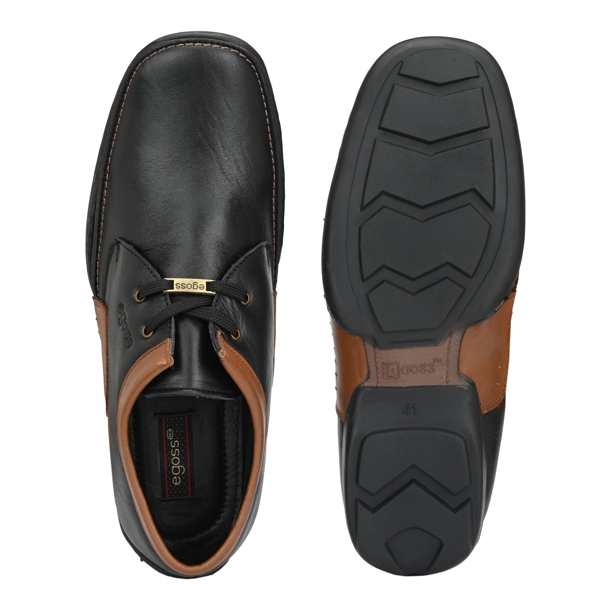 Egoss Casual Derby Lace Up Leather Shoes For Men