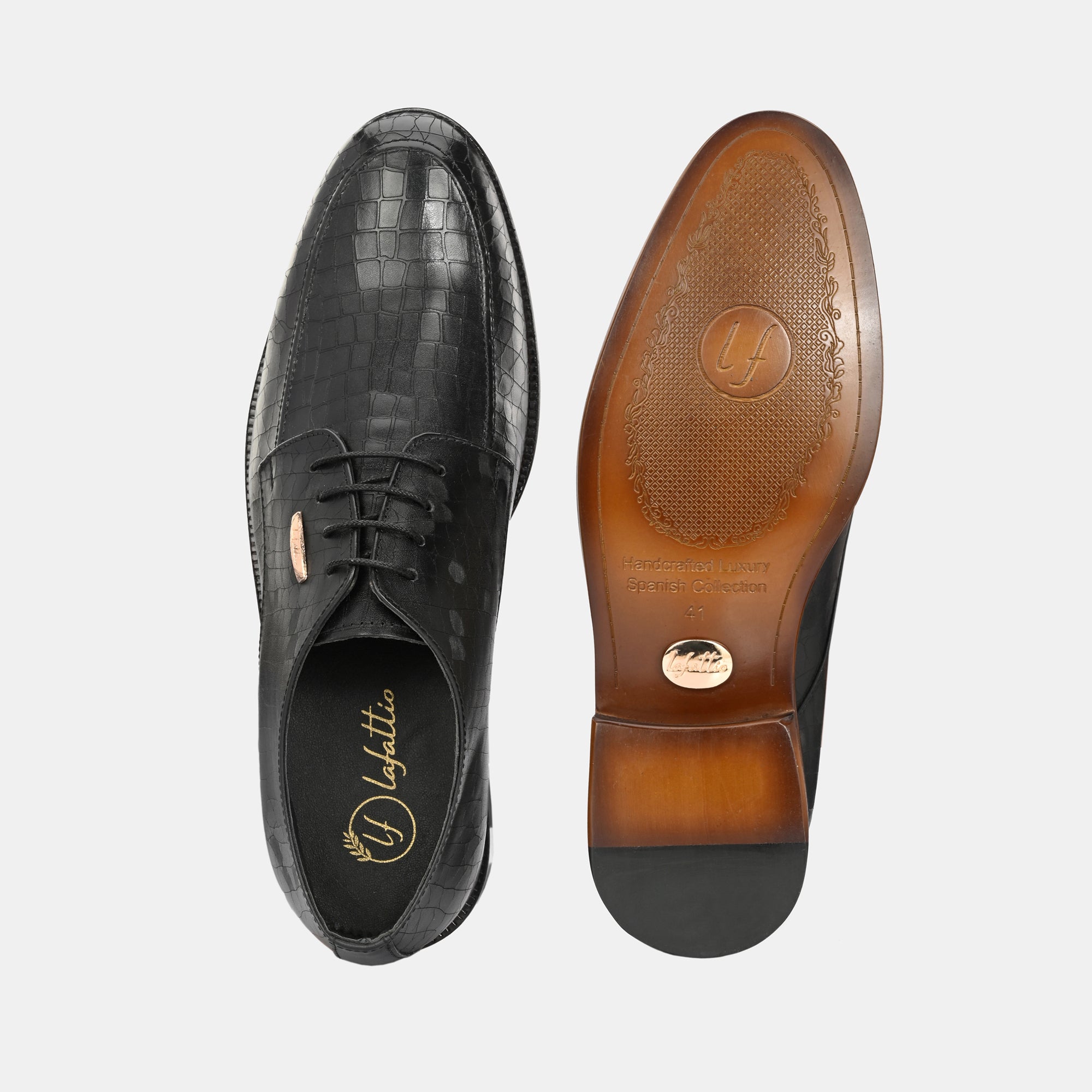 Laser Engraved Lace-Up Shoes by Lafattio