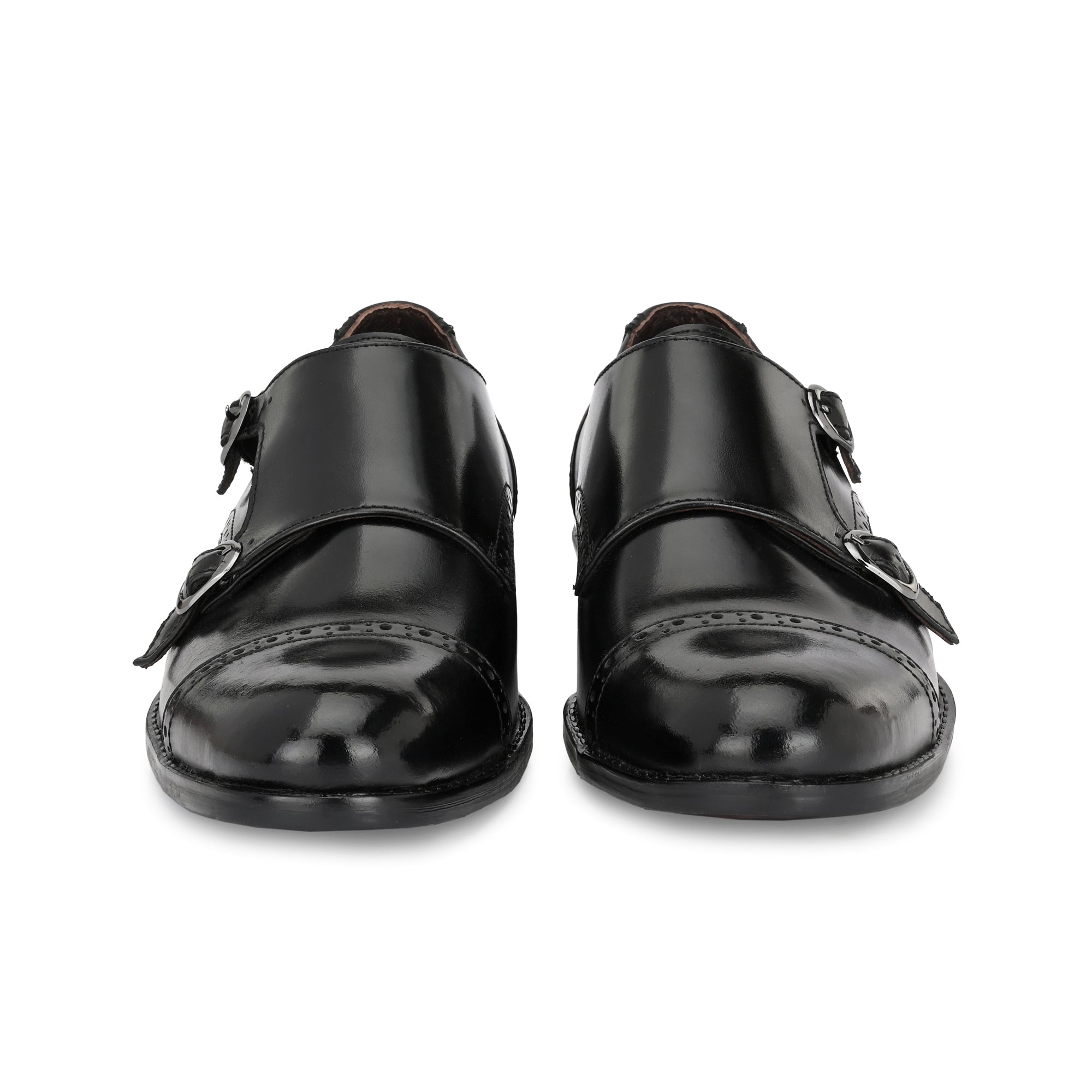 Formal Leather Buckled Monk Shoes For Men
