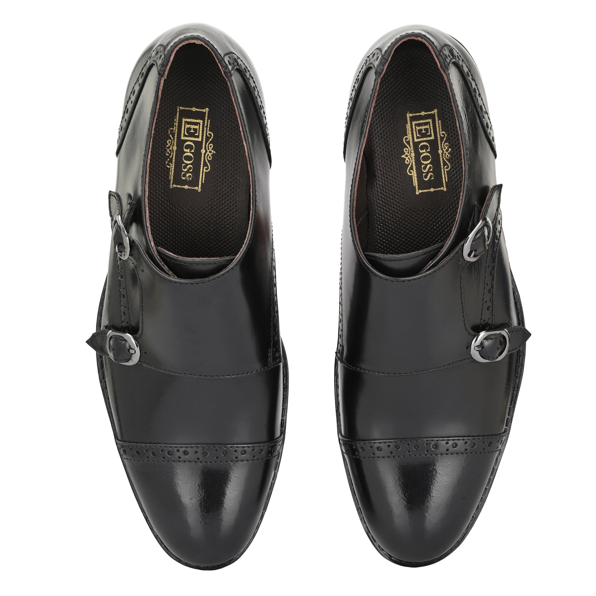 Formal Leather Buckled Monk Shoes For Men