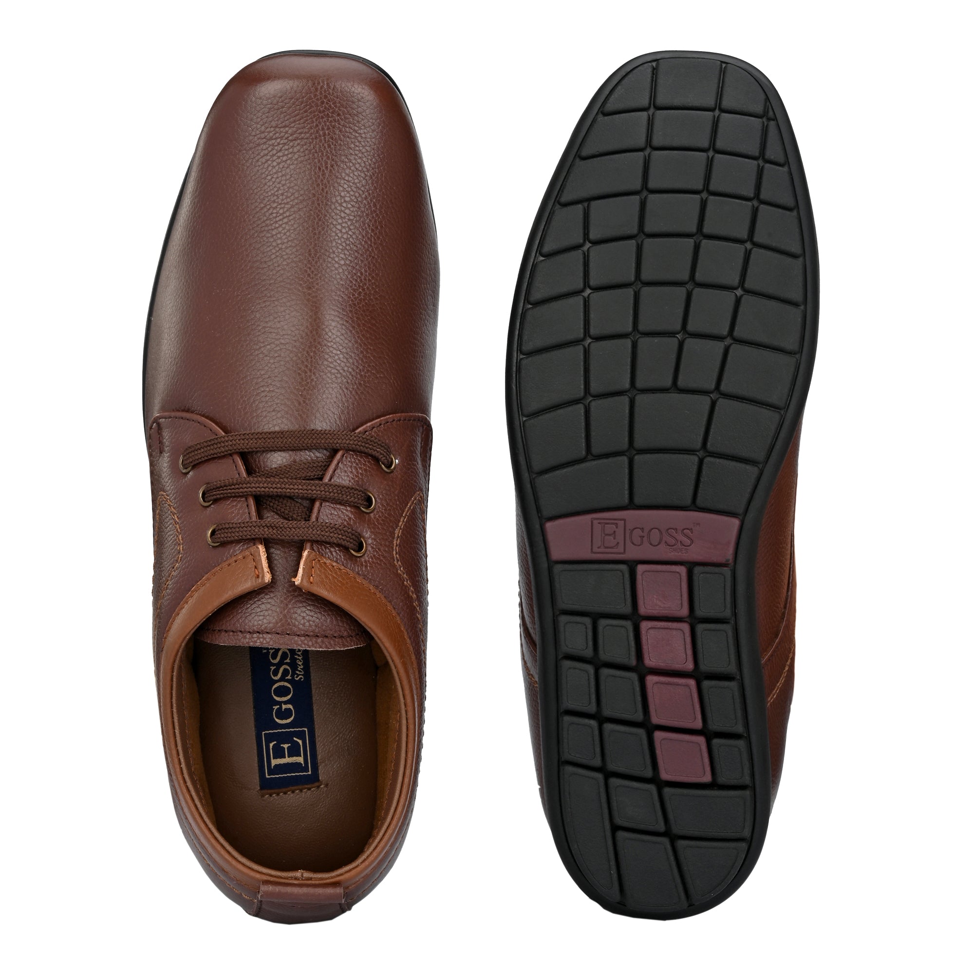 Egoss Casual Genuine Leather Derby Shoes For Men