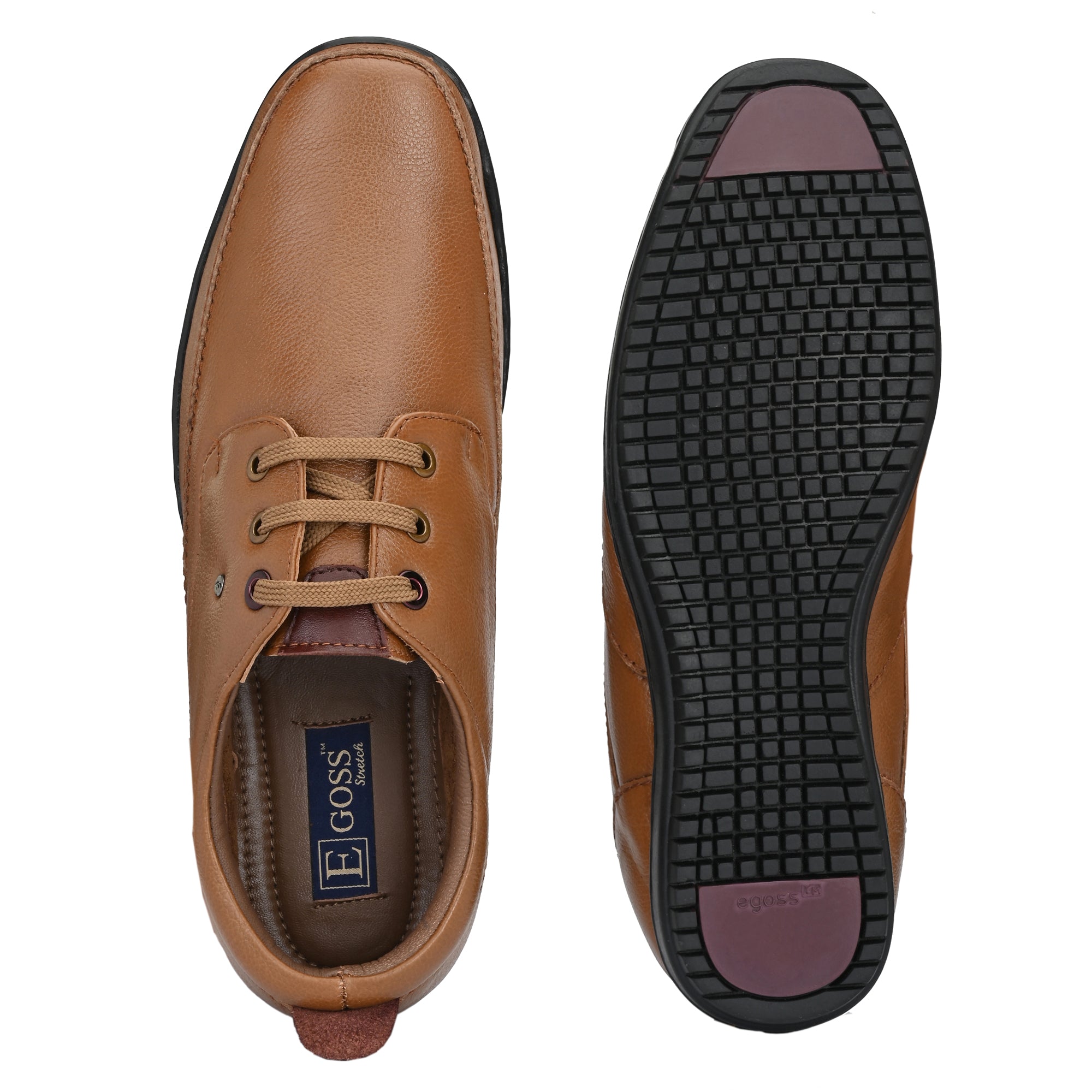 Egoss Leather Casual Lace Up Shoes For Men