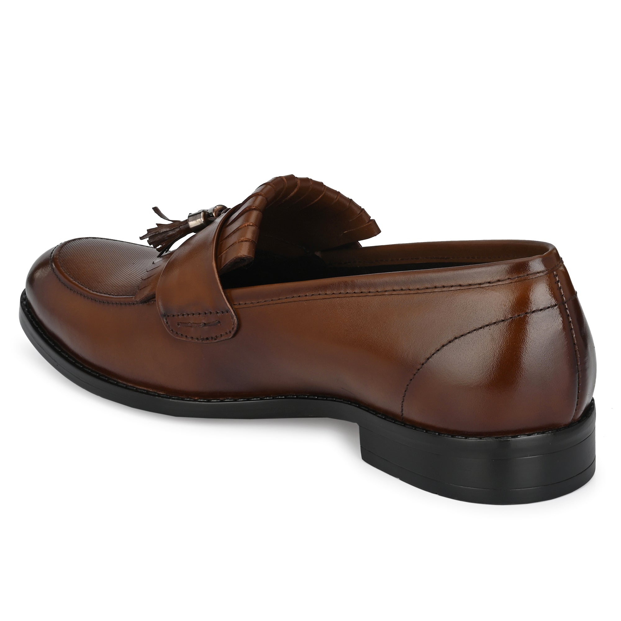 Tassled Formal Penny Loafers For Men with Textured Top