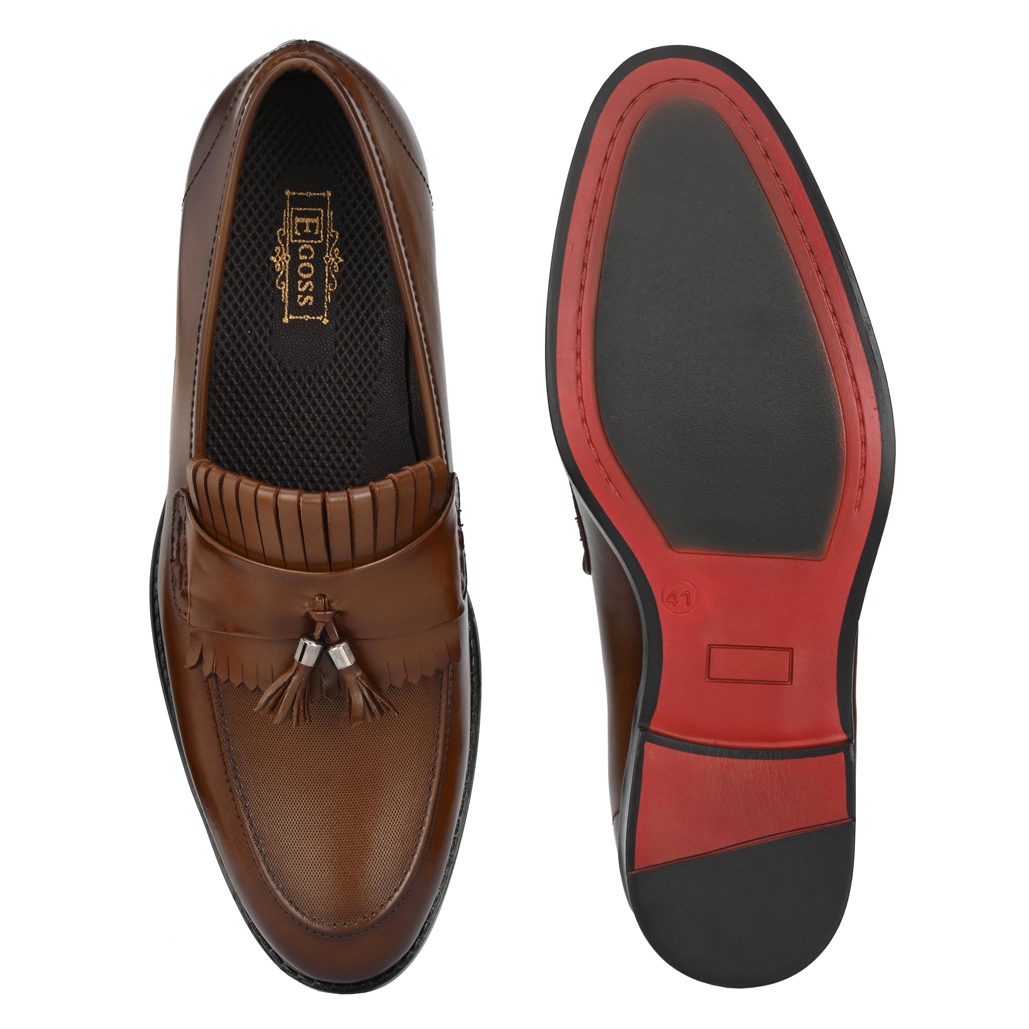 Tassled Formal Penny Loafers For Men with Textured Top