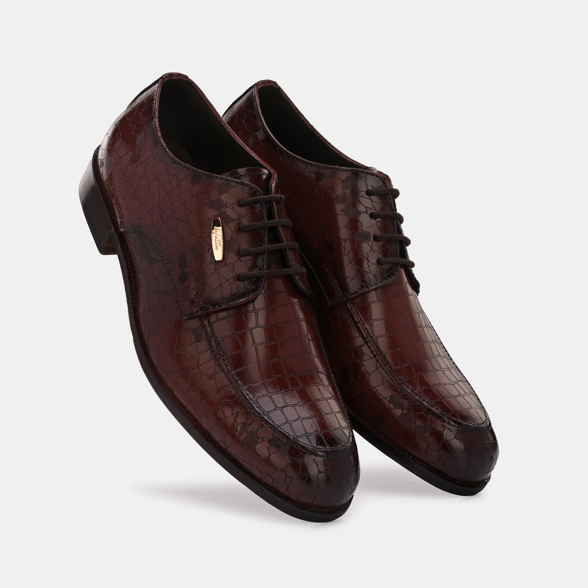 Wine Laser Engraved Lace-Up Shoes by Lafattio