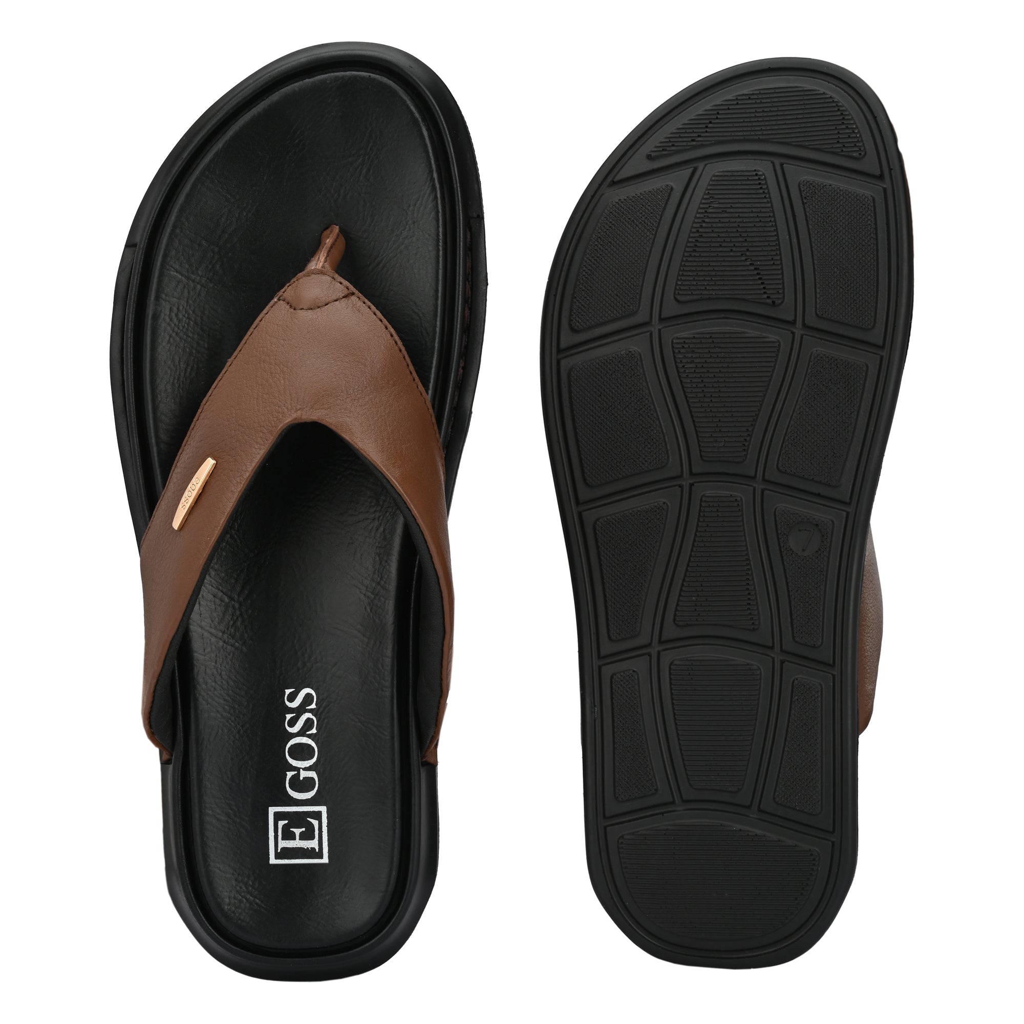 Egoss Leather Slippers For Men