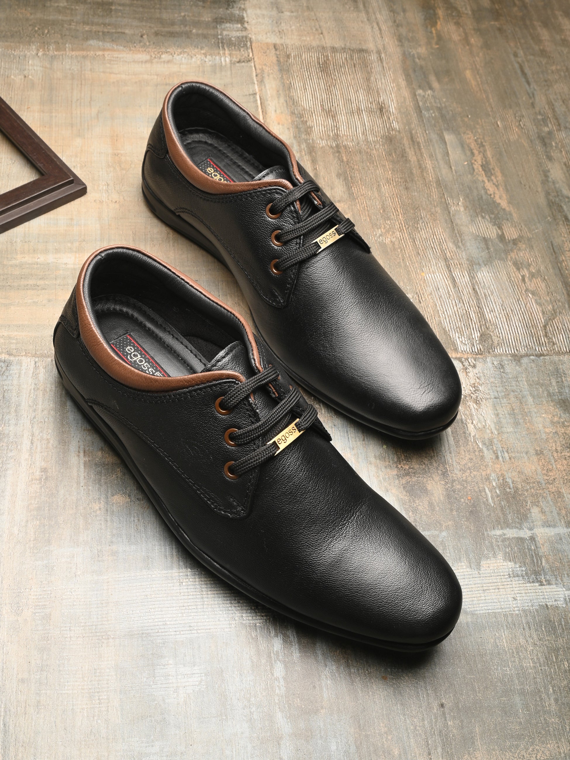 Egoss Casual Leather Derby Lace Up For Men