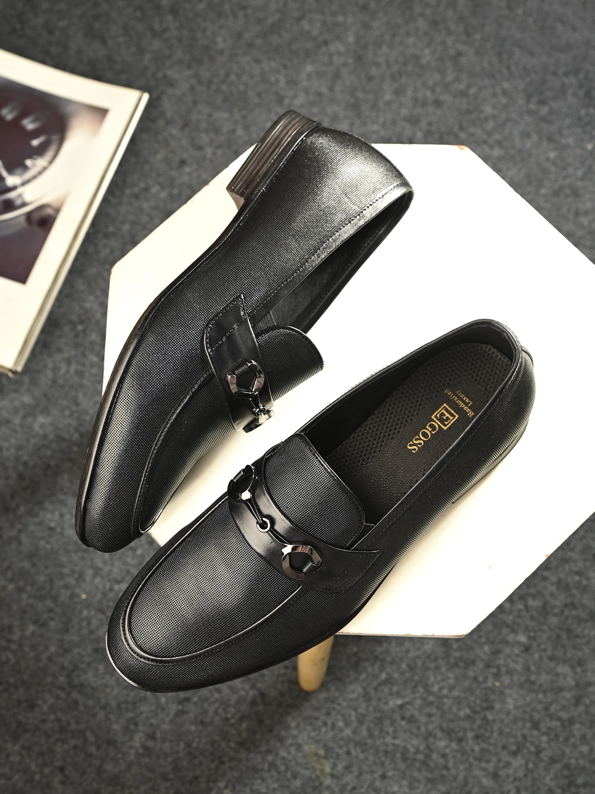 Nova Textured Buckled Loafers by Aspeerio