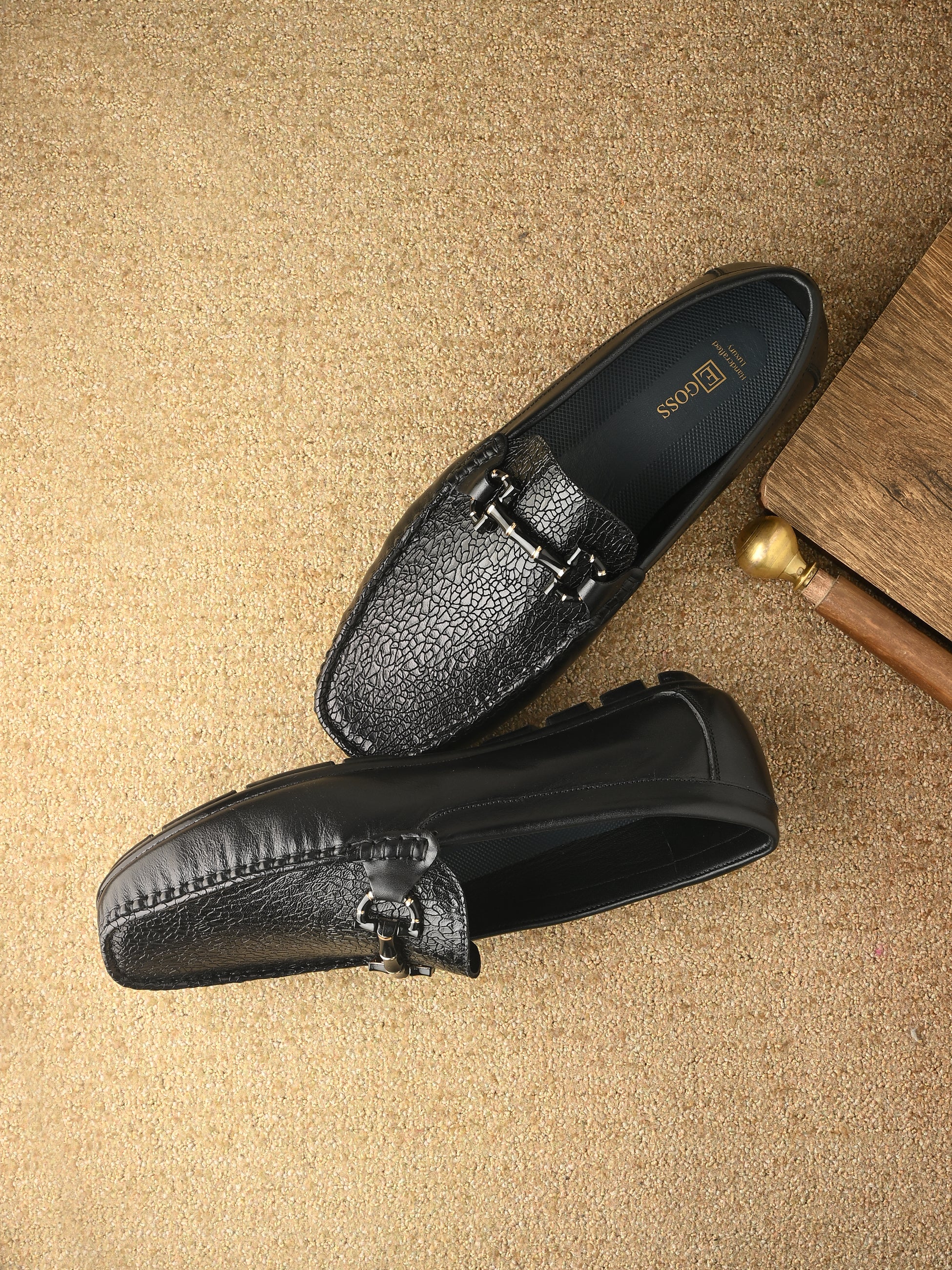 Egoss Platinum Printed Loafers For Men