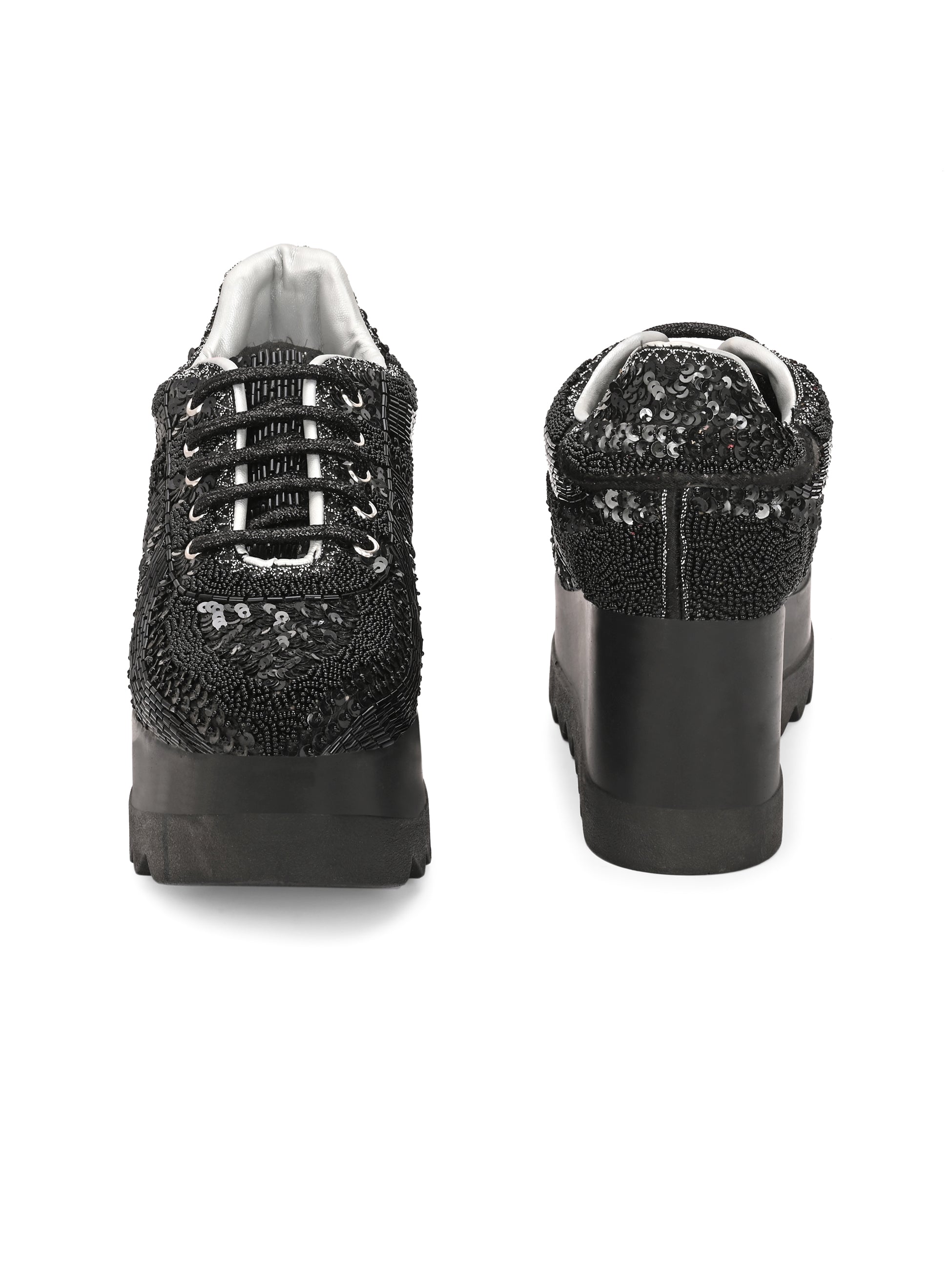 Crysta Bridal Sneakers Black For Women by Lady Boss ladybossbyegoss