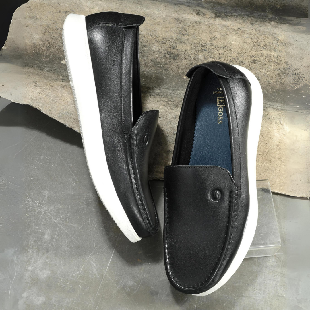 Egoss Gold Slip-On Sneakers For Men