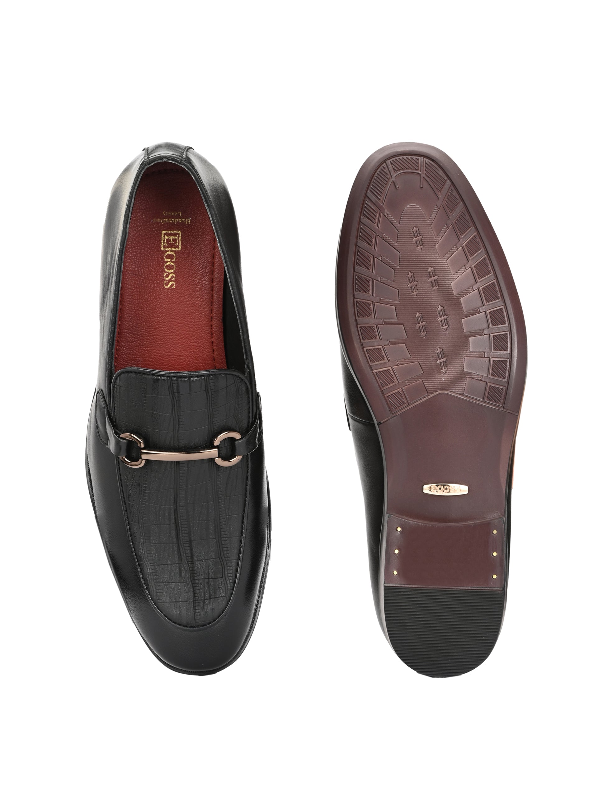 Egoss Platinum Printed Loafers For Men