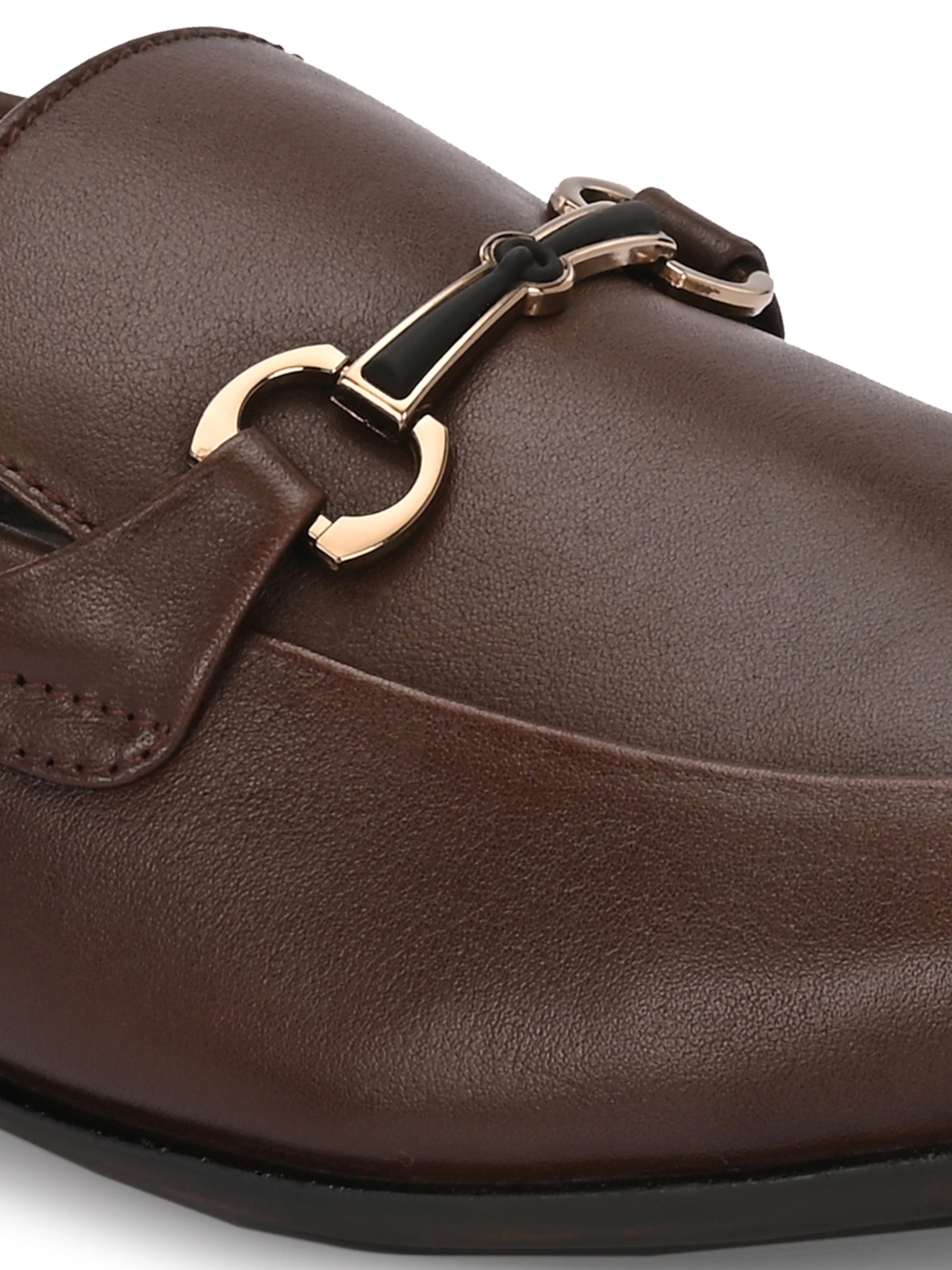 Egoss Platinum Buckled Loafers For Men