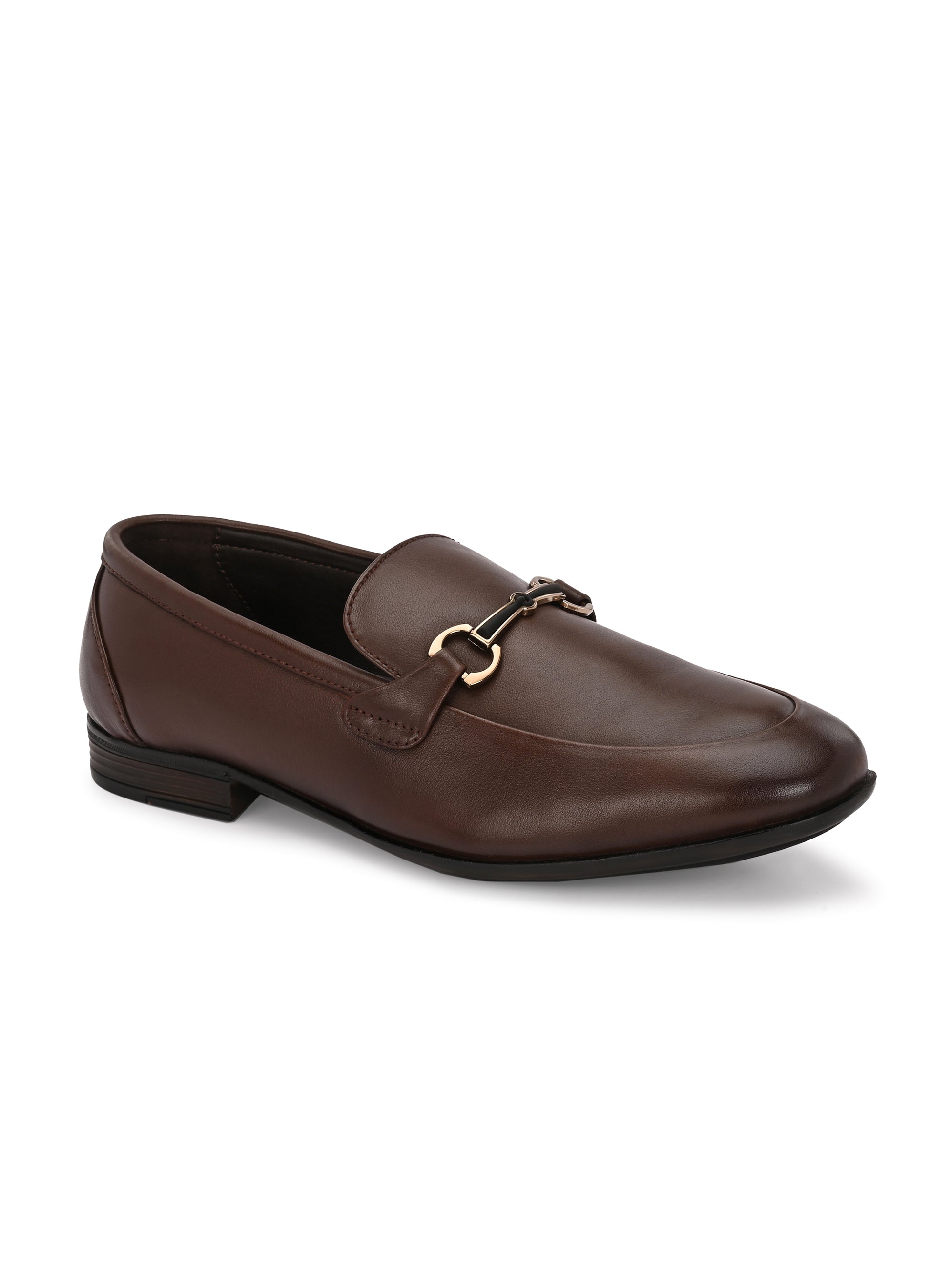 Egoss Platinum Buckled Loafers For Men