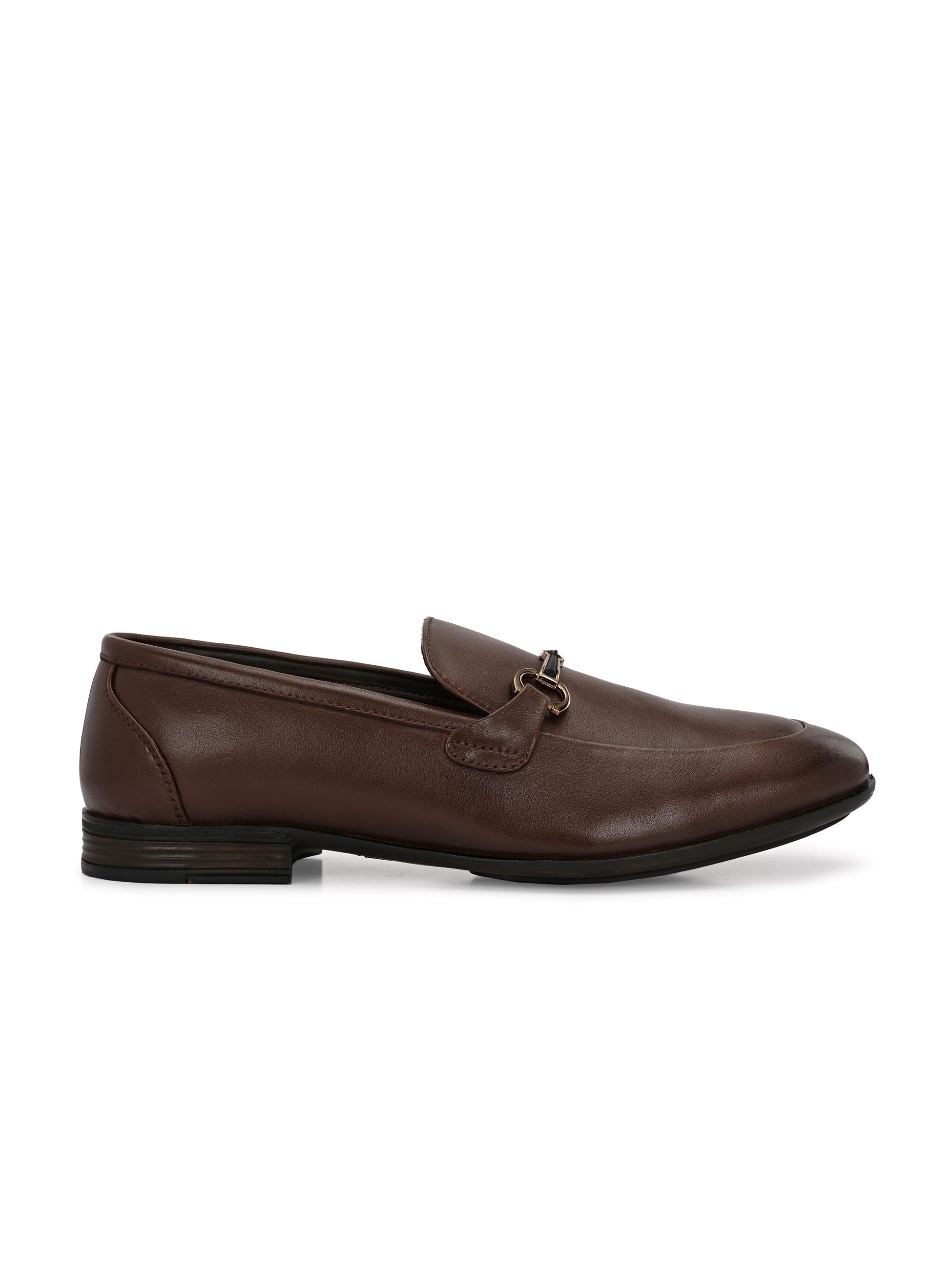 Egoss Platinum Buckled Loafers For Men