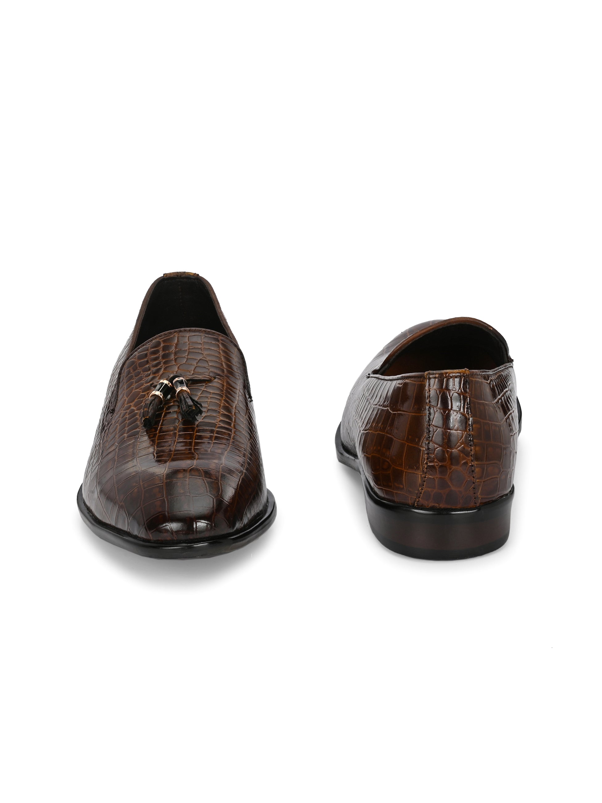 Egoss Platinum Tassel Shoes For Men