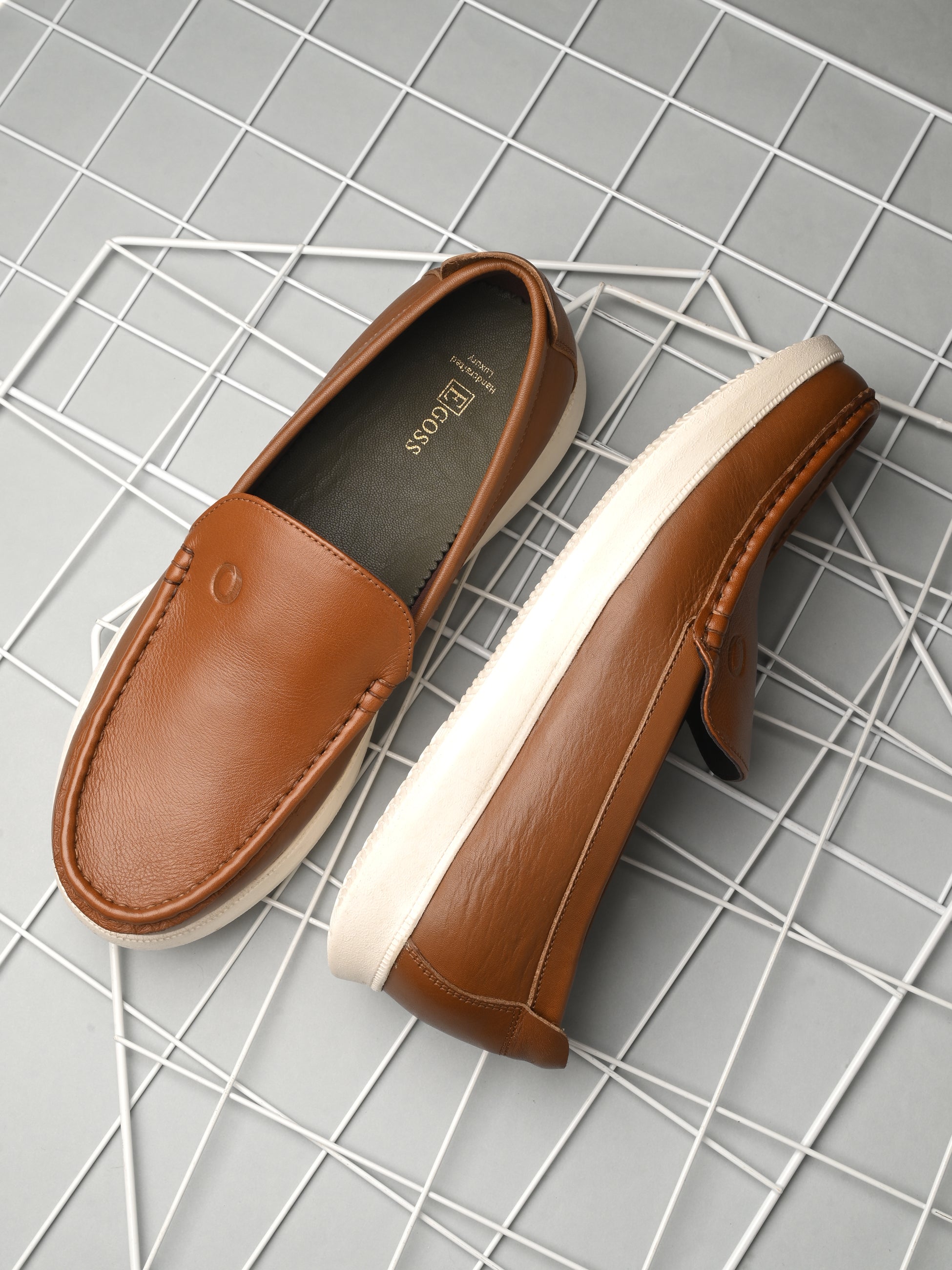 Egoss Gold Slip-On Sneakers For Men