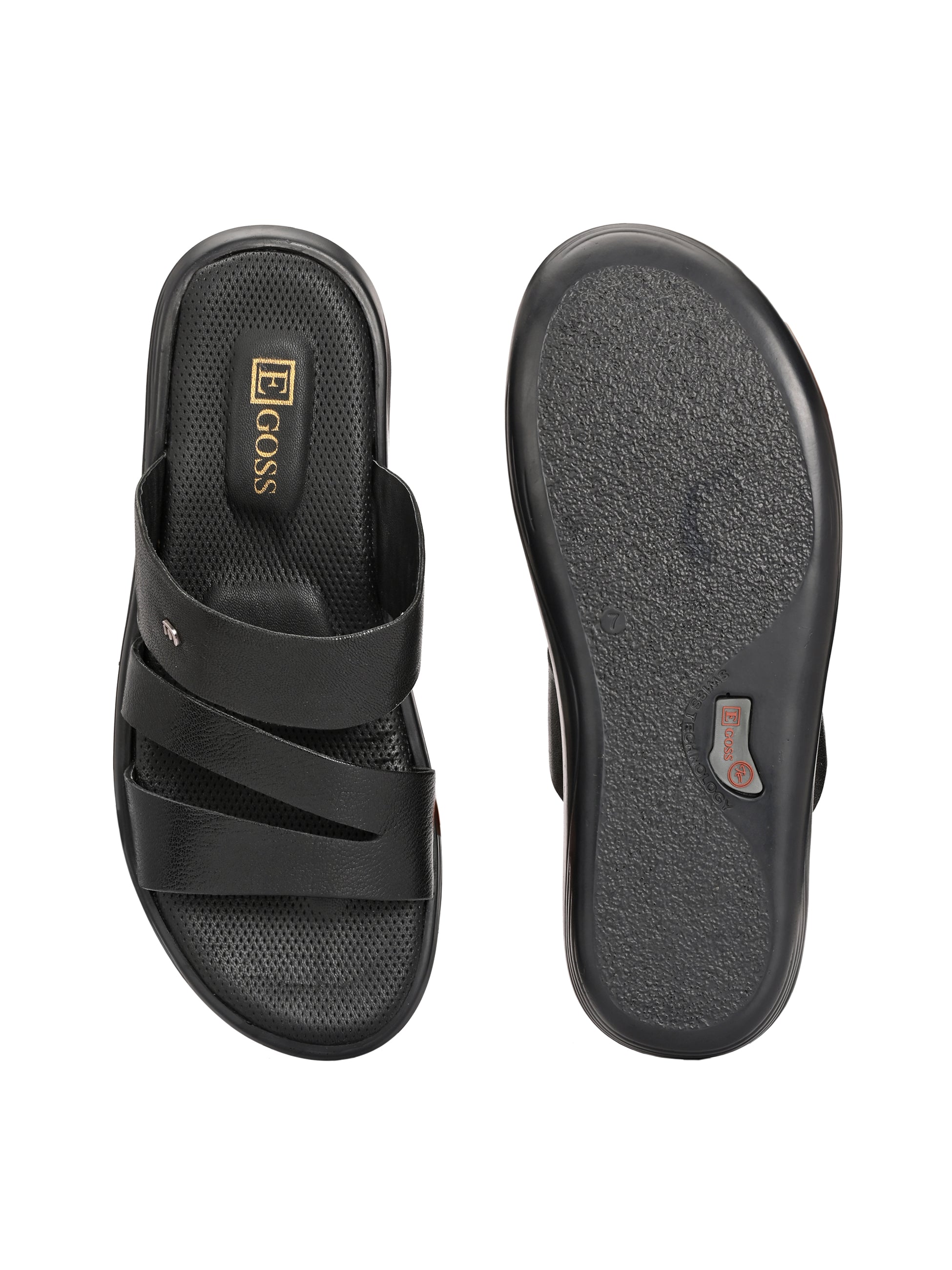 Egoss Leather Slippers For Men