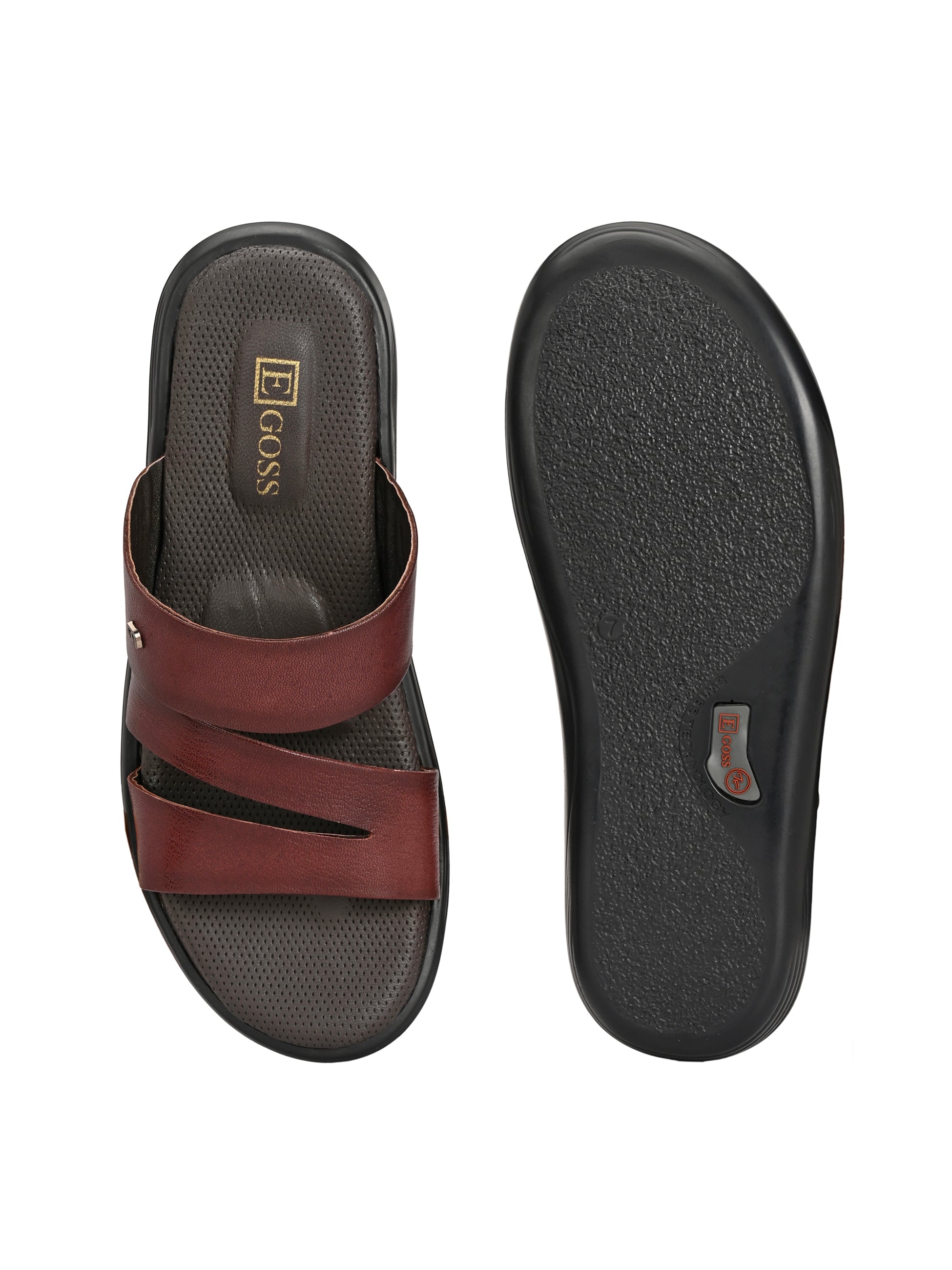 Egoss Leather Slippers For Men